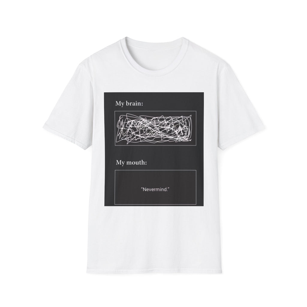 My Brain/My Mouth Graphic Tee — 'My brain:' Scribble Design T-Shirt