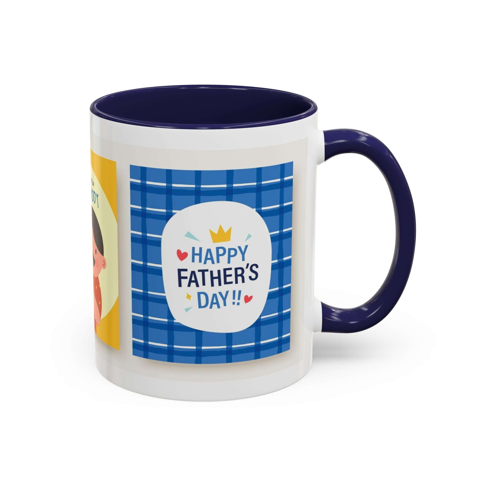 Father's Day Coffee Mug - 'Happy Father's Day' Accent Mug with Kid Illustration