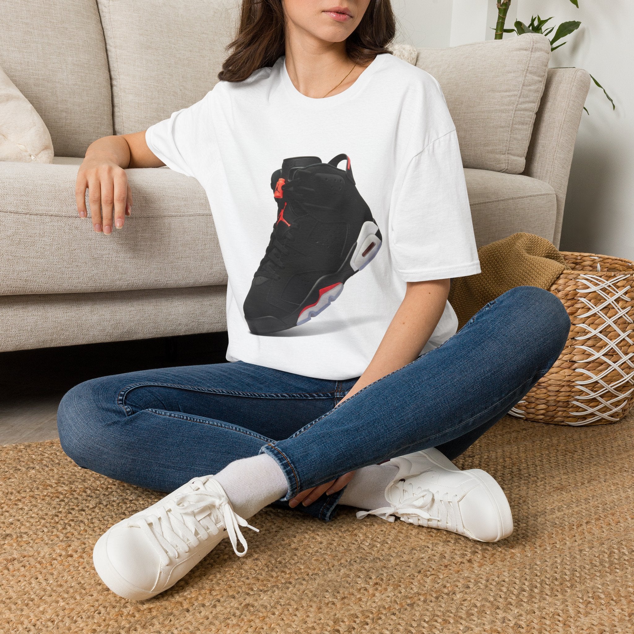 Sneaker Graphic T-Shirt — Retro Air Jordan Style Shoe Print
