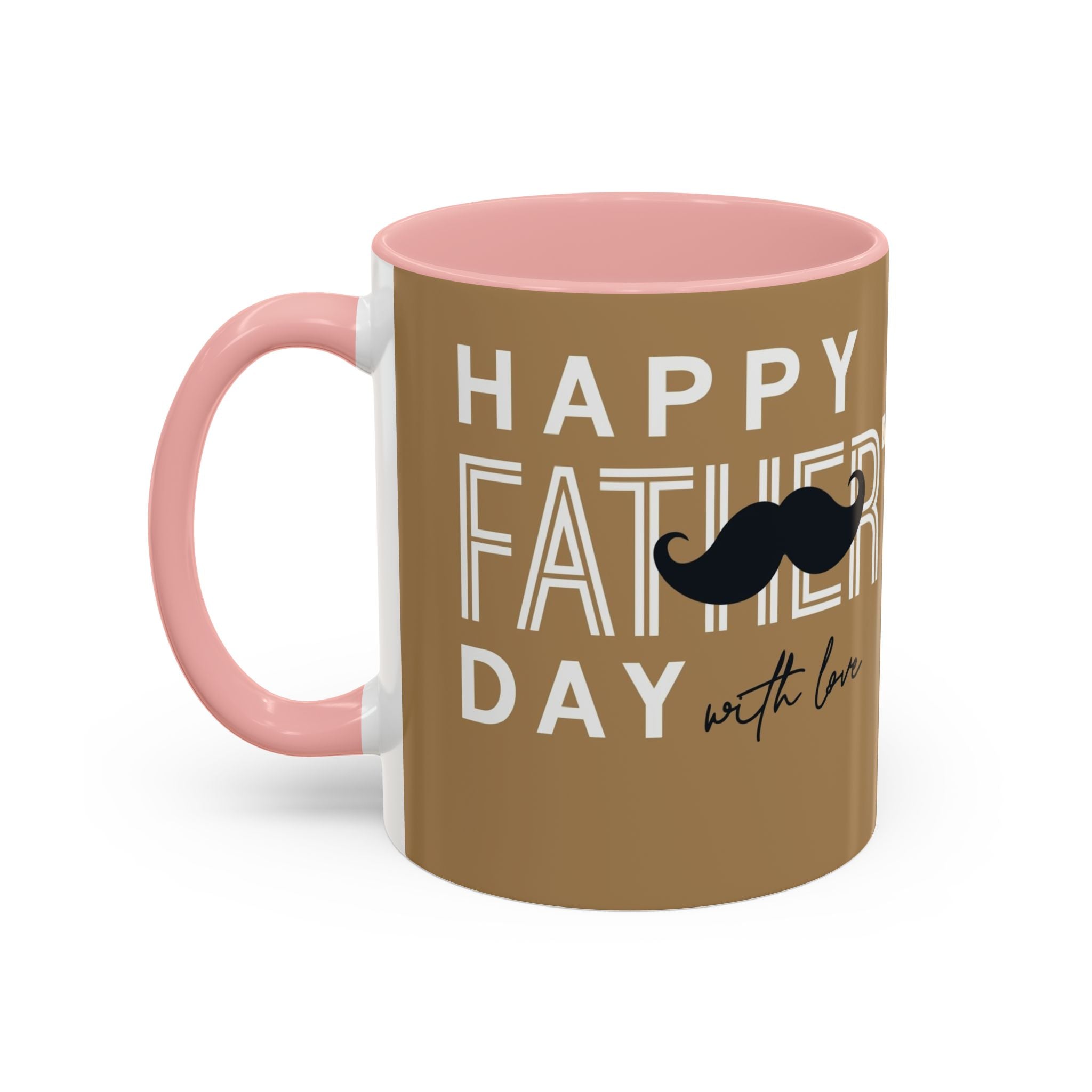 Father's Day Accent Coffee Mug — "Happy Father’s" Illustrated Dad & Child Design (11/15 oz)