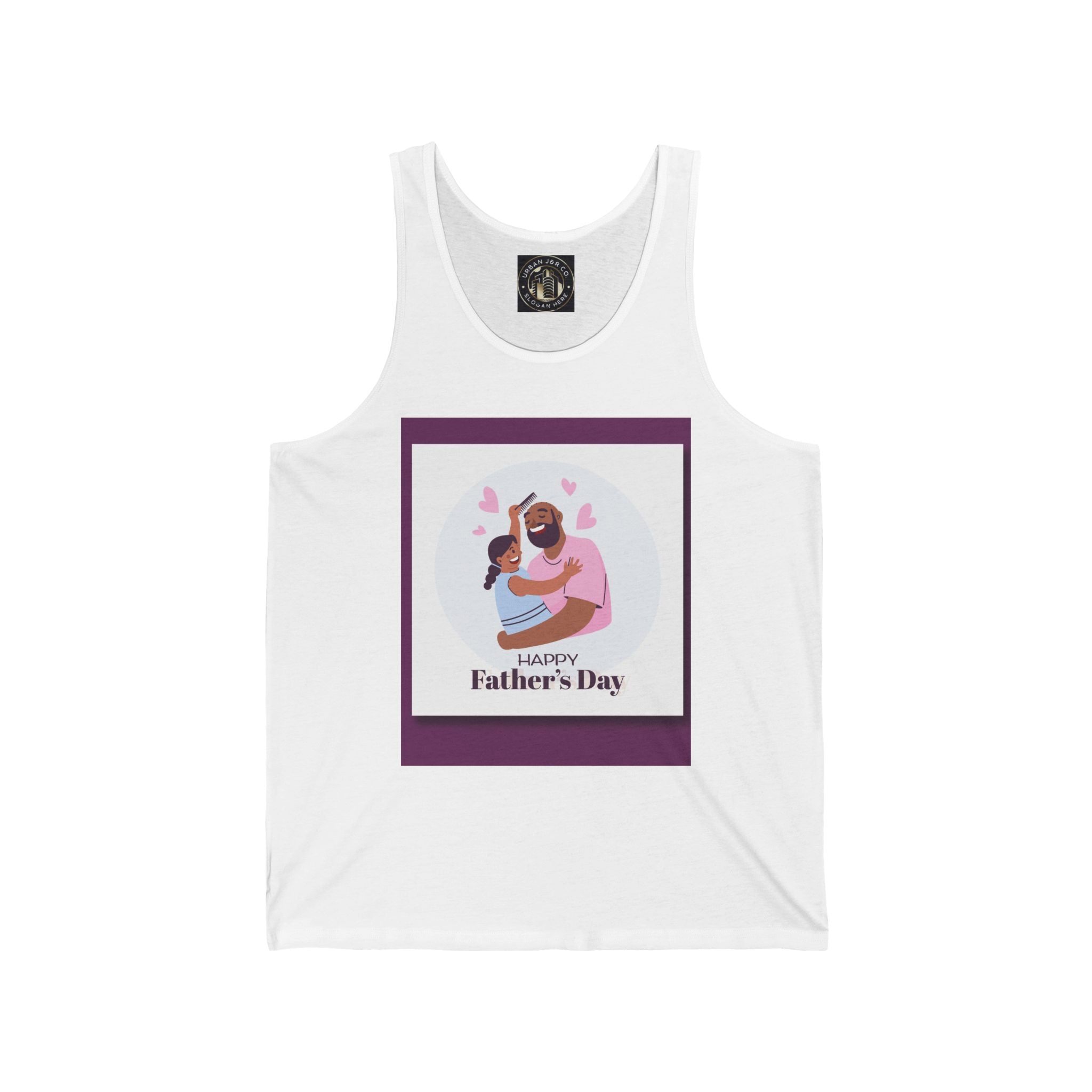 Happy Father's Day Tank Top — Father and Child Illustration