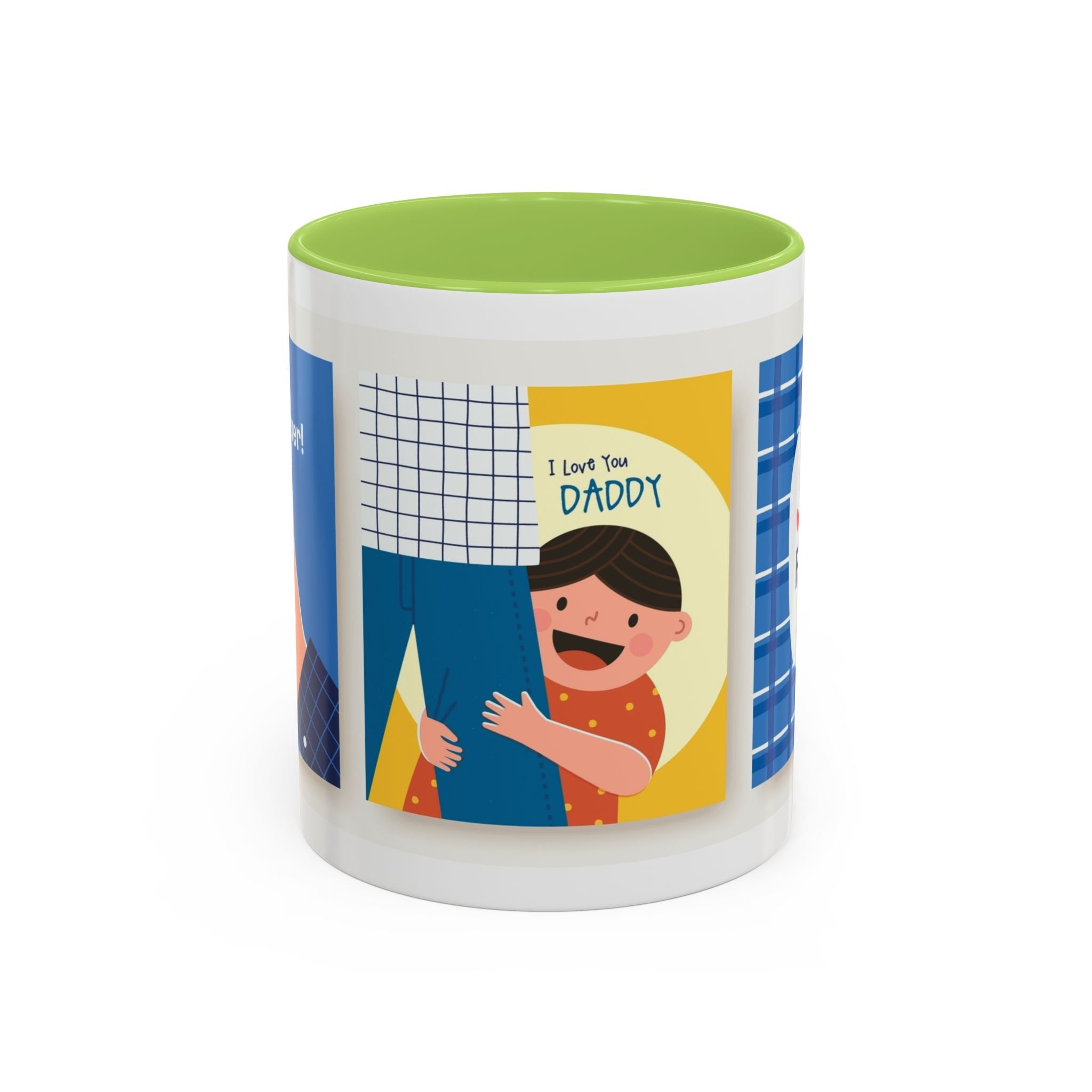 Father's Day Coffee Mug - 'Happy Father's Day' Accent Mug with Kid Illustration