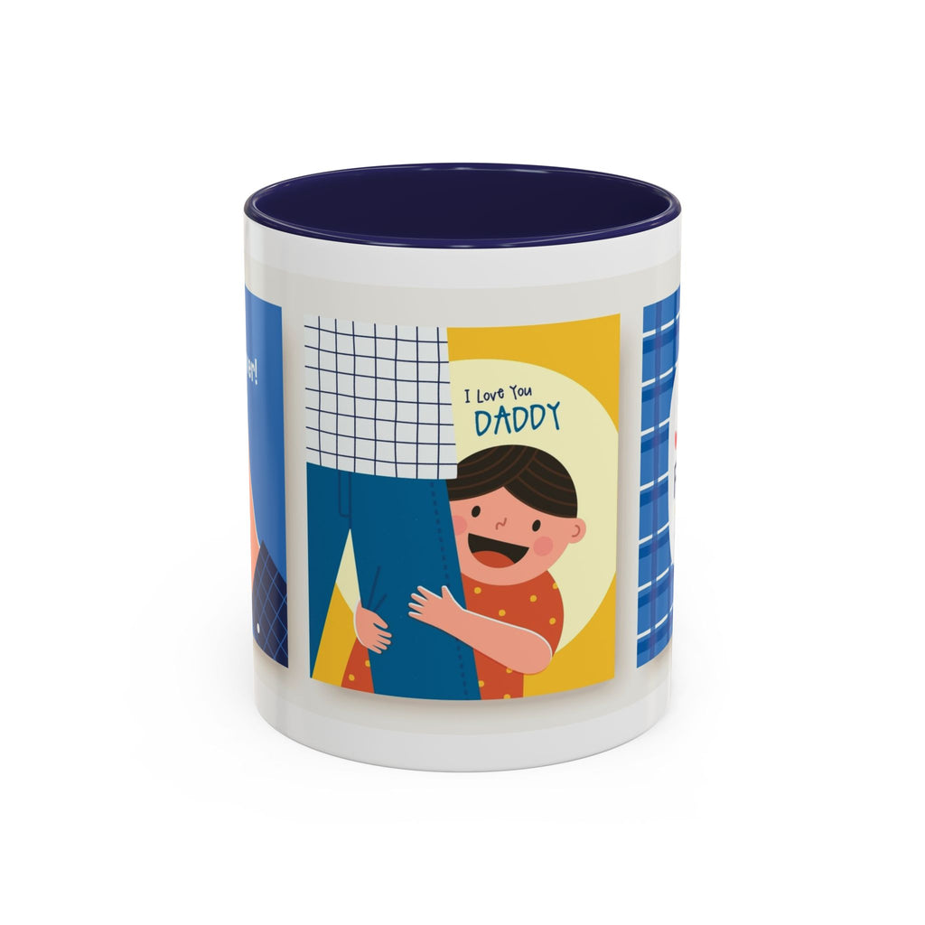 Father's Day Coffee Mug - 'Happy Father's Day' Accent Mug with Kid Illustration