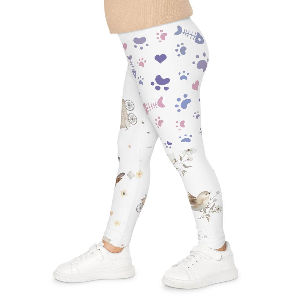 Whimsical Woodland Kids Leggings – Cute Bunny & Fox All-Over Print