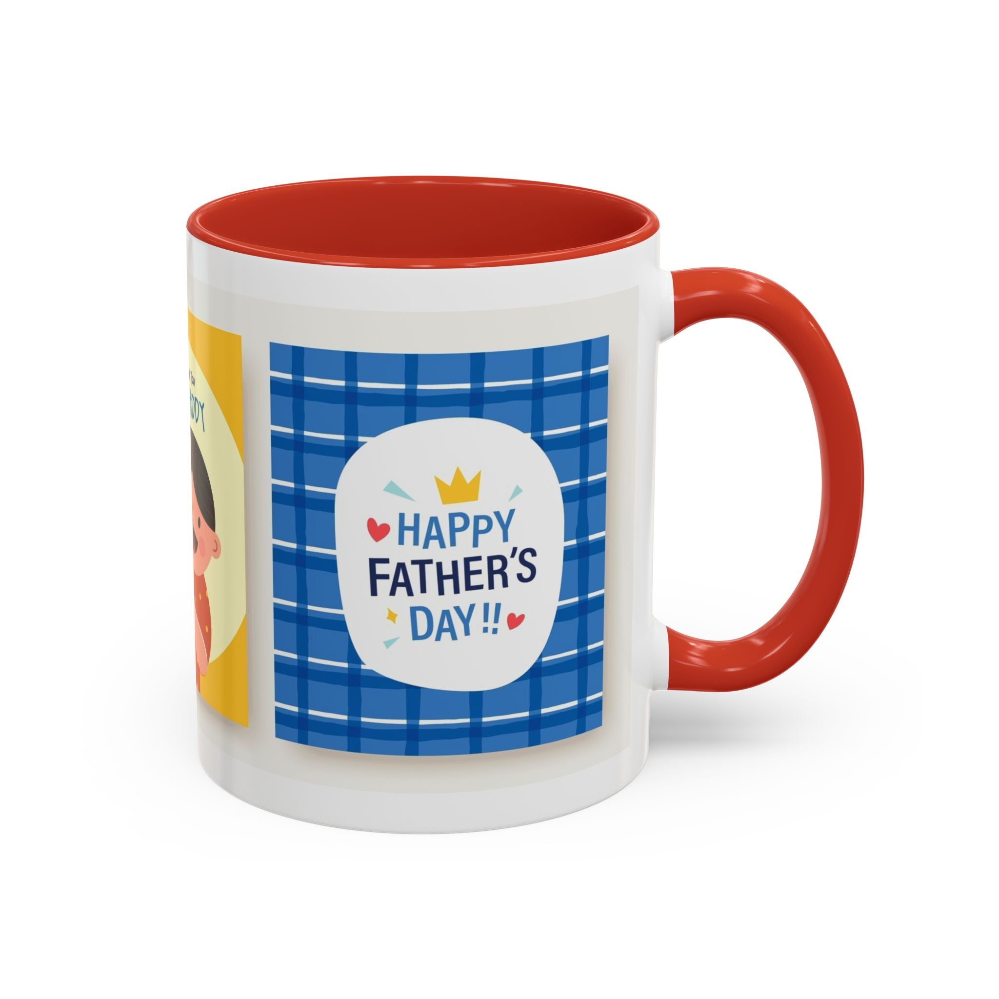 Father's Day Coffee Mug - 'Happy Father's Day' Accent Mug with Kid Illustration