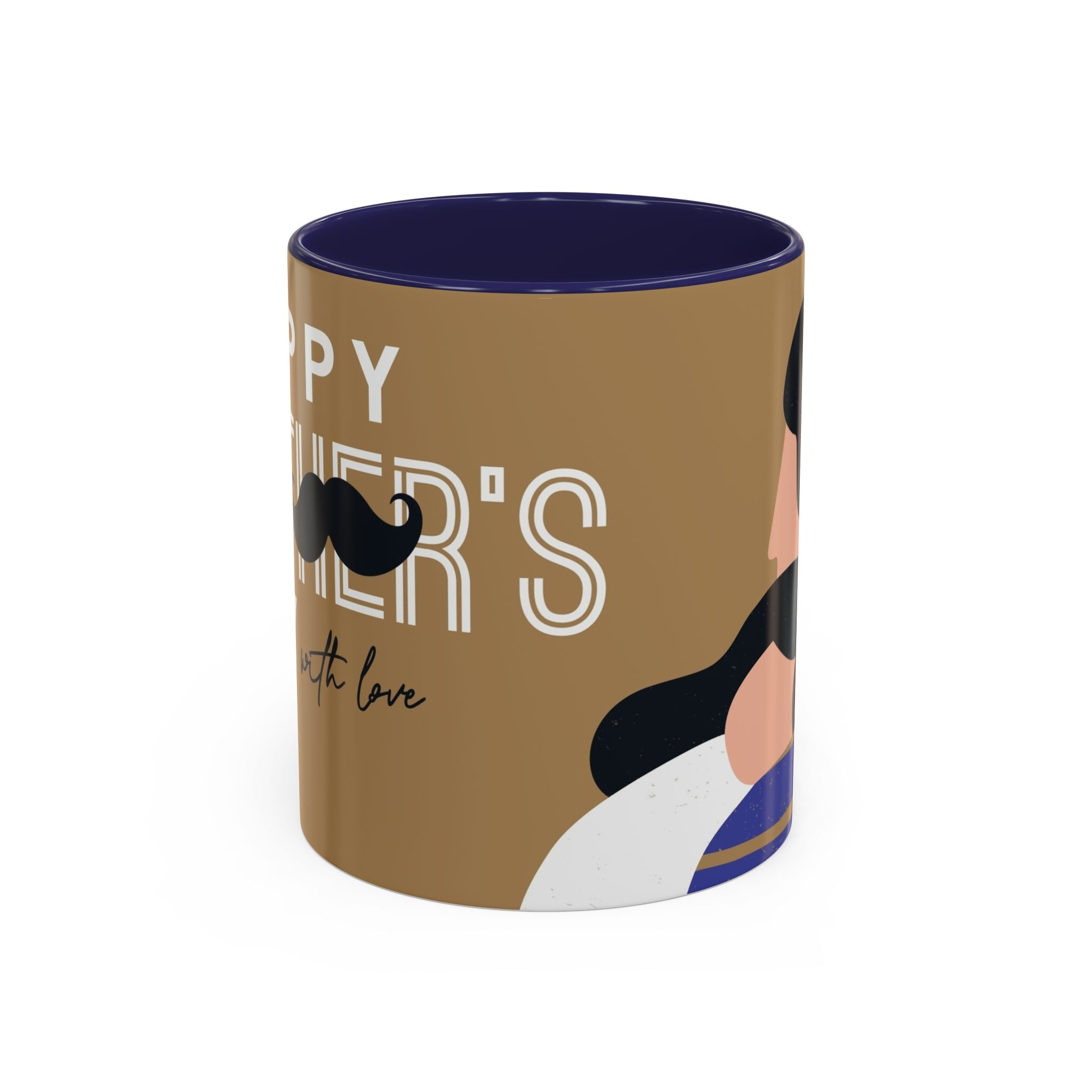 Father's Day Accent Coffee Mug — "Happy Father’s" Illustrated Dad & Child Design (11/15 oz)
