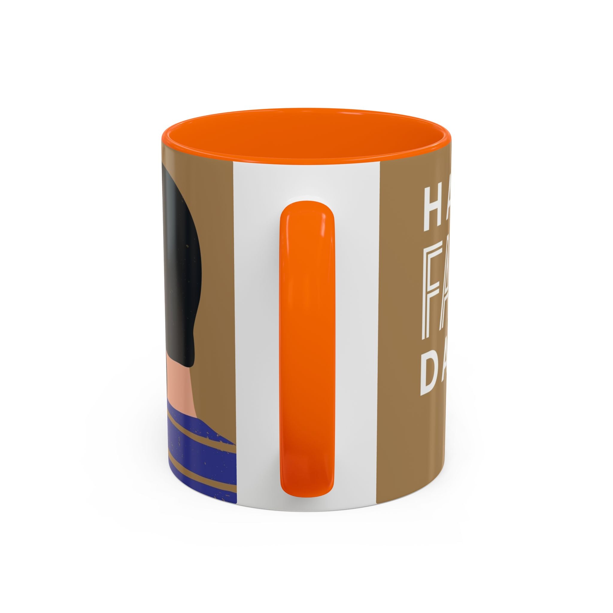 Father's Day Accent Coffee Mug — "Happy Father’s" Illustrated Dad & Child Design (11/15 oz)