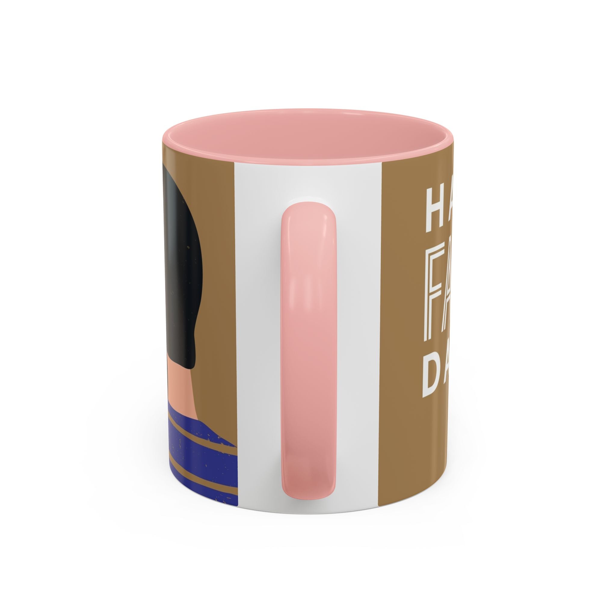 Father's Day Accent Coffee Mug — "Happy Father’s" Illustrated Dad & Child Design (11/15 oz)