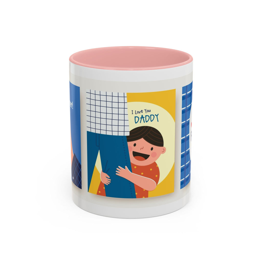 Father's Day Coffee Mug - 'Happy Father's Day' Accent Mug with Kid Illustration