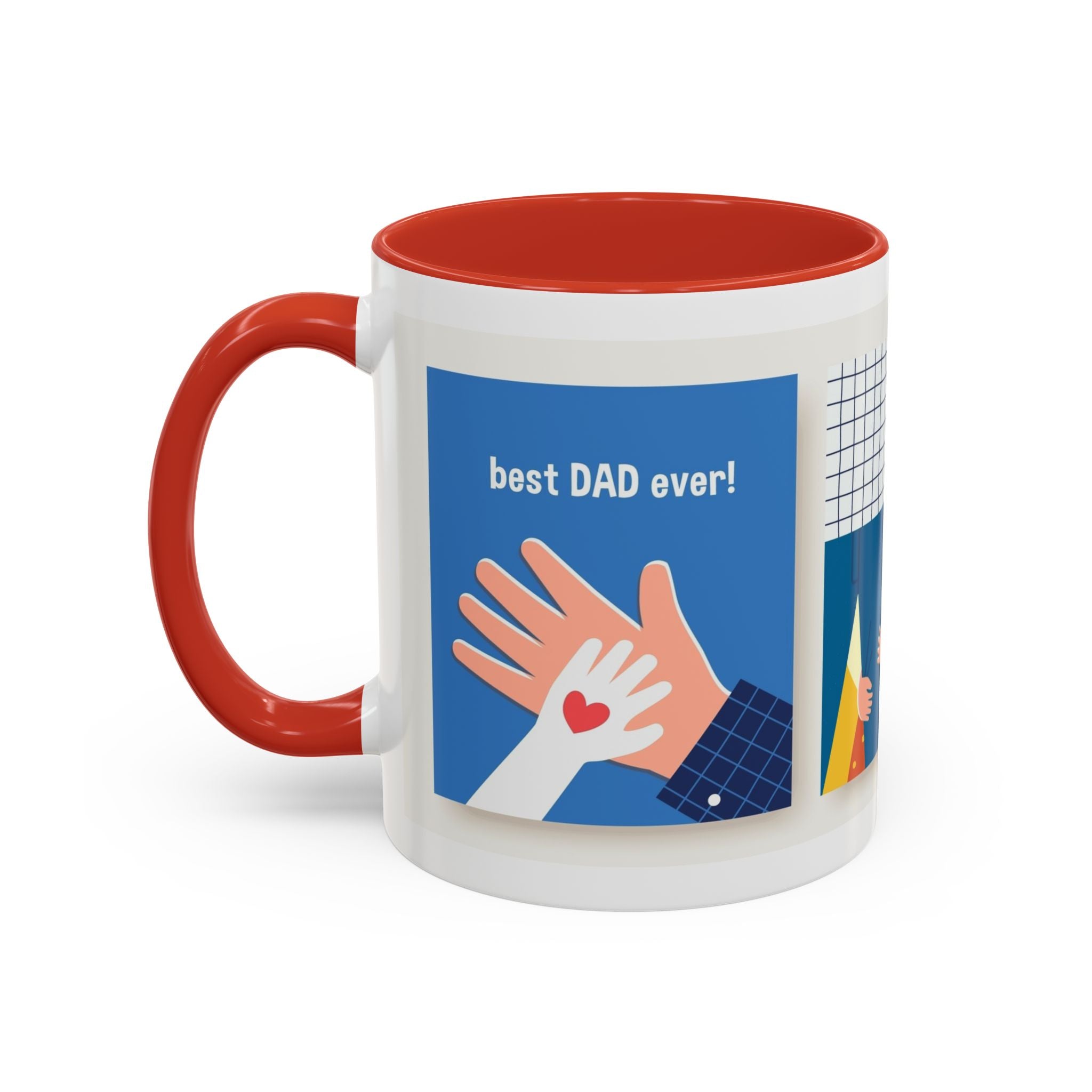 Father's Day Coffee Mug - 'Happy Father's Day' Accent Mug with Kid Illustration