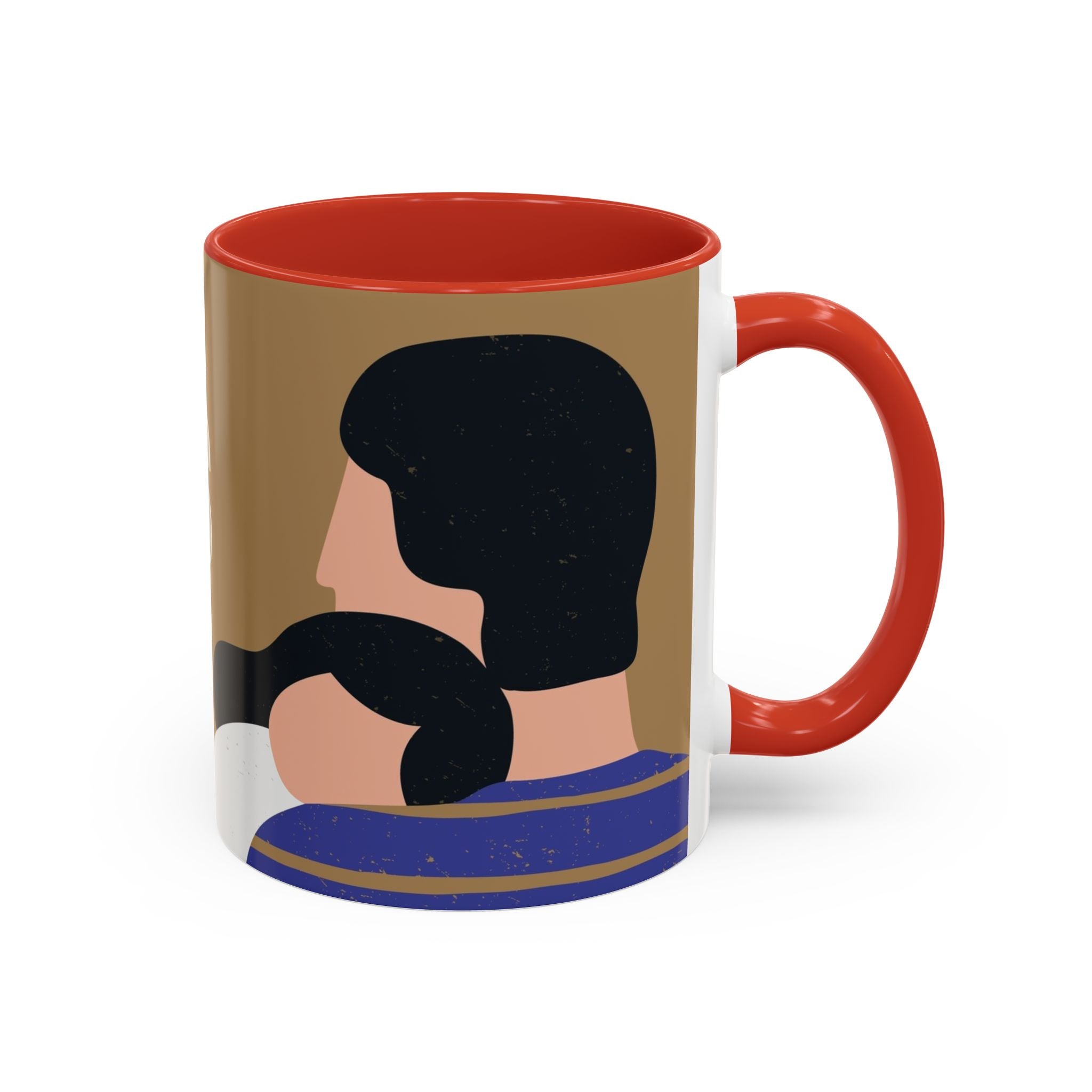 Father's Day Accent Coffee Mug — "Happy Father’s" Illustrated Dad & Child Design (11/15 oz)