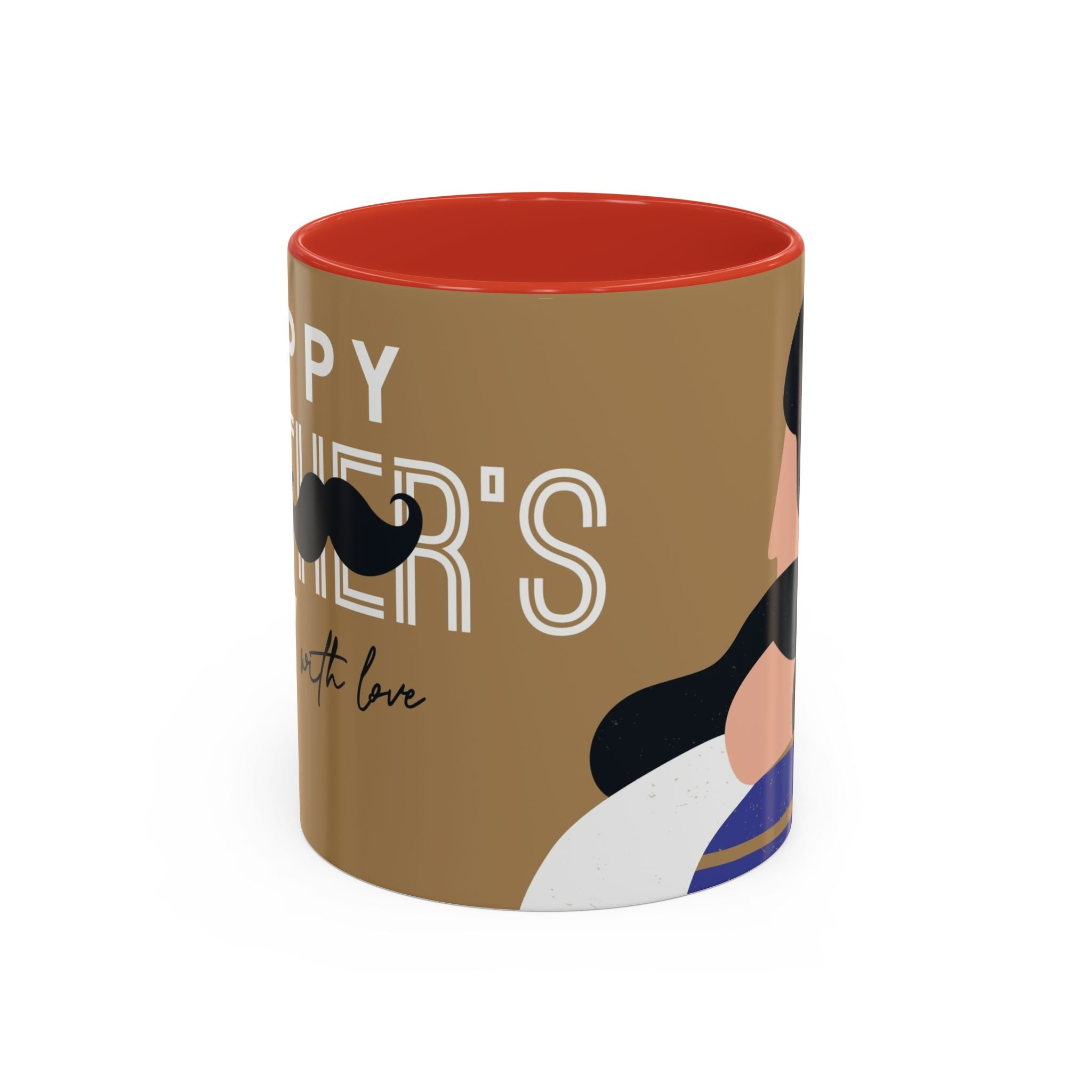 Father's Day Accent Coffee Mug — "Happy Father’s" Illustrated Dad & Child Design (11/15 oz)