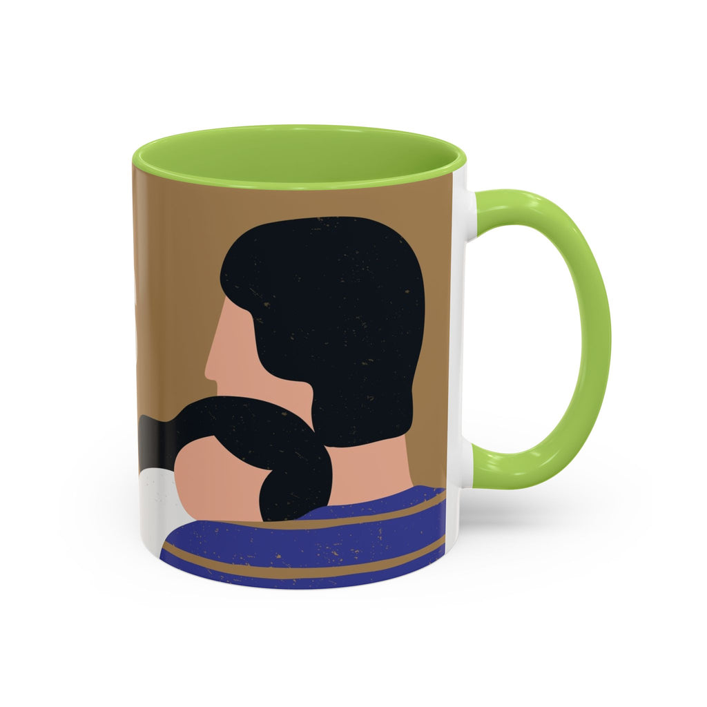 Father's Day Accent Coffee Mug — "Happy Father’s" Illustrated Dad & Child Design (11/15 oz)