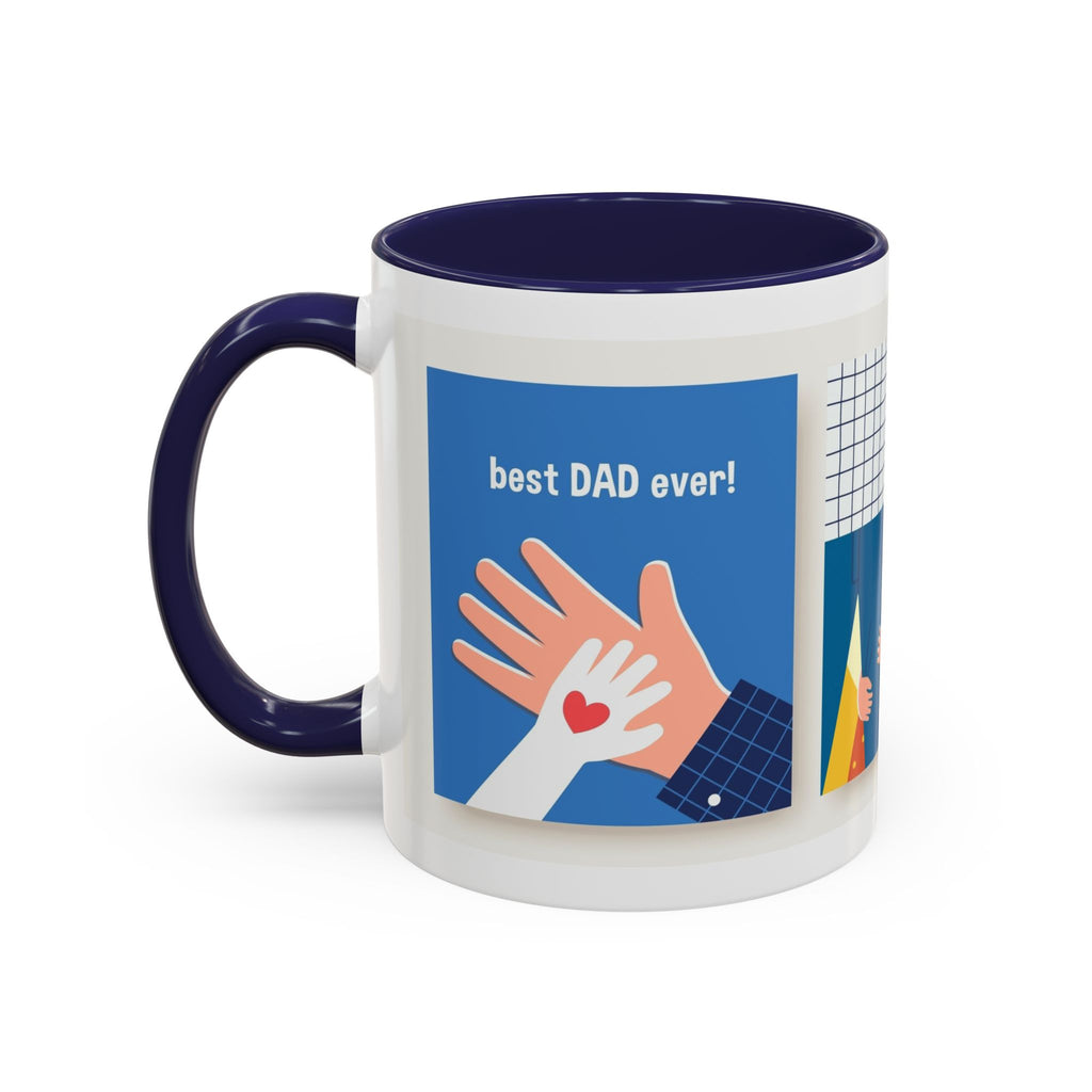 Father's Day Coffee Mug - 'Happy Father's Day' Accent Mug with Kid Illustration