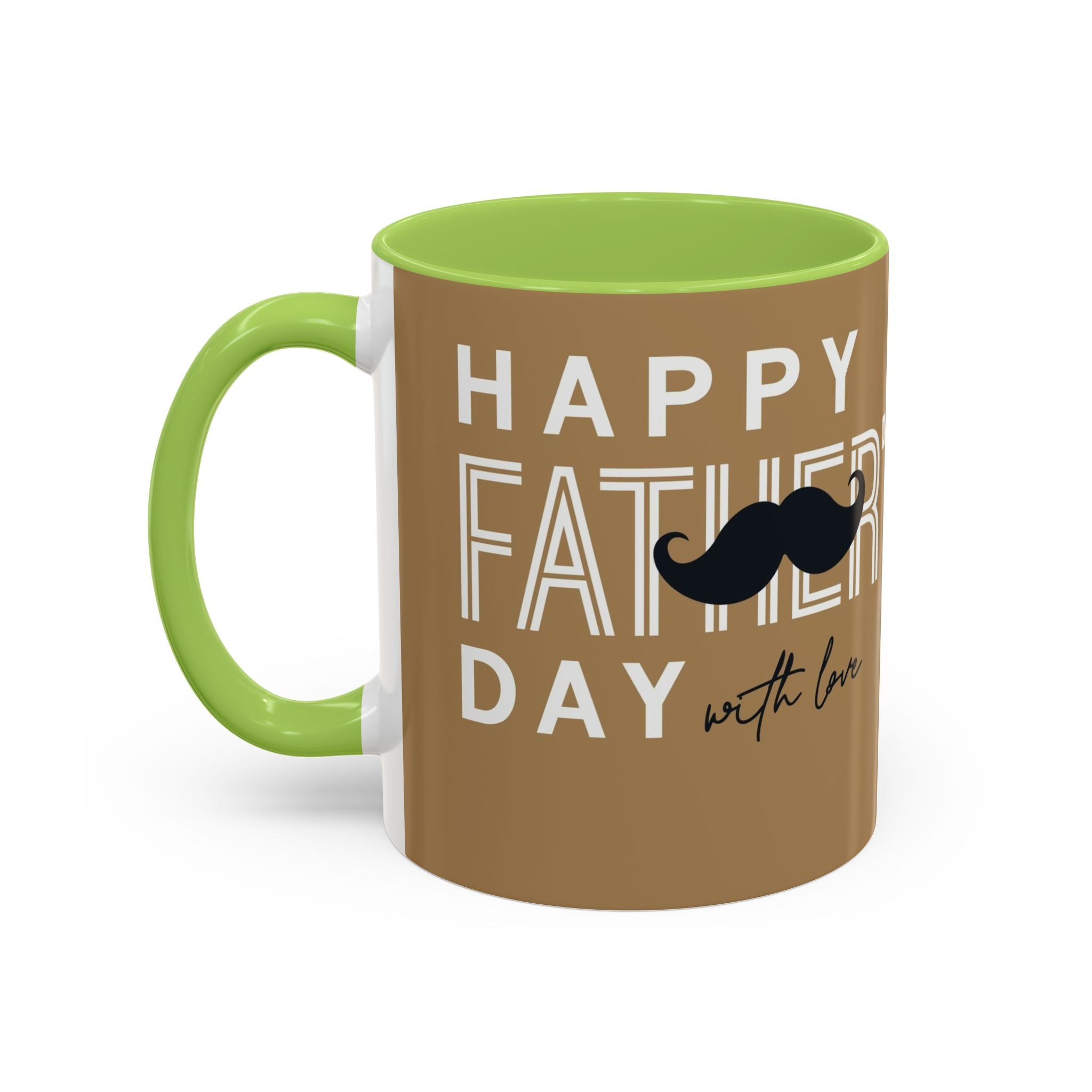 Father's Day Accent Coffee Mug — "Happy Father’s" Illustrated Dad & Child Design (11/15 oz)