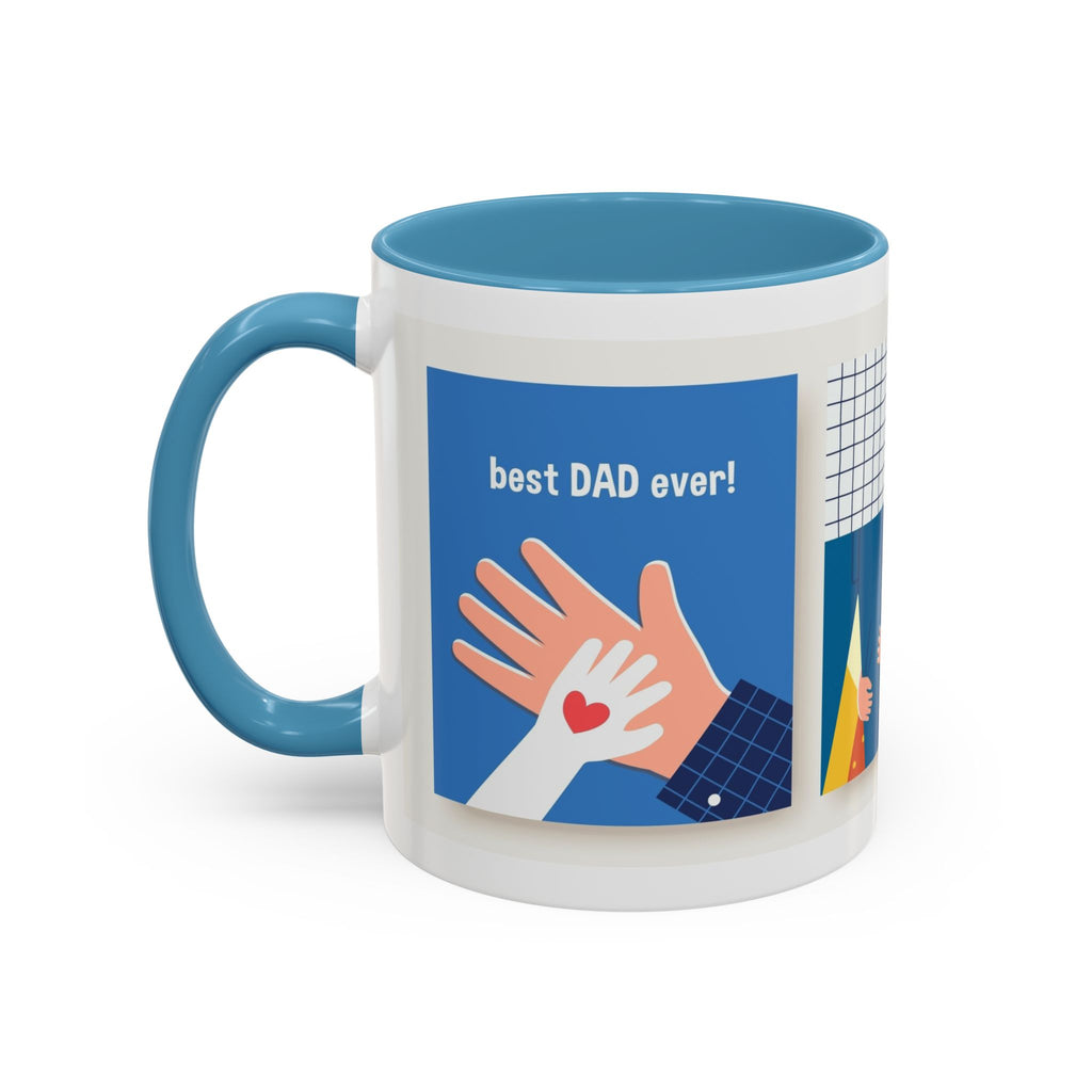 Father's Day Coffee Mug - 'Happy Father's Day' Accent Mug with Kid Illustration