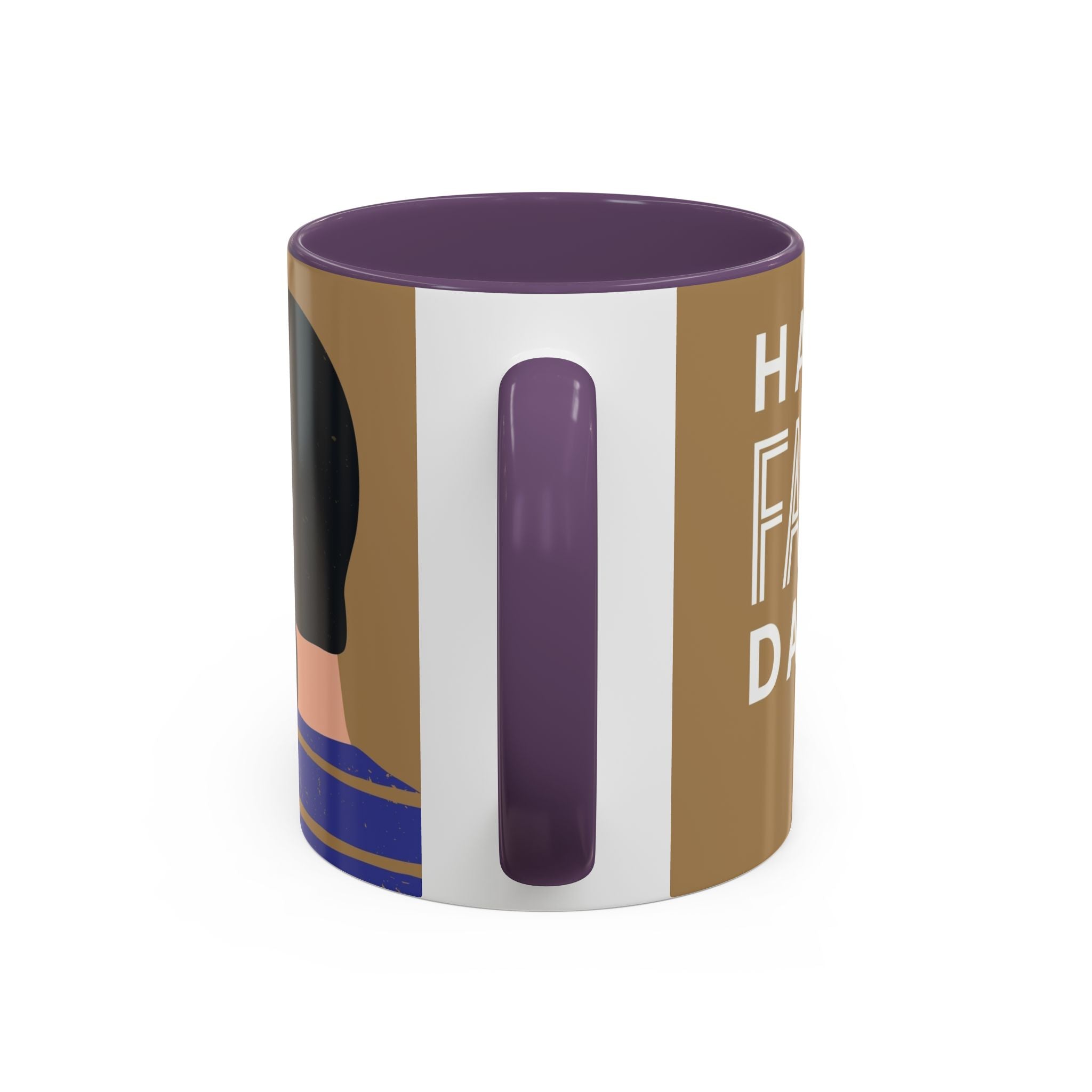 Father's Day Accent Coffee Mug — "Happy Father’s" Illustrated Dad & Child Design (11/15 oz)