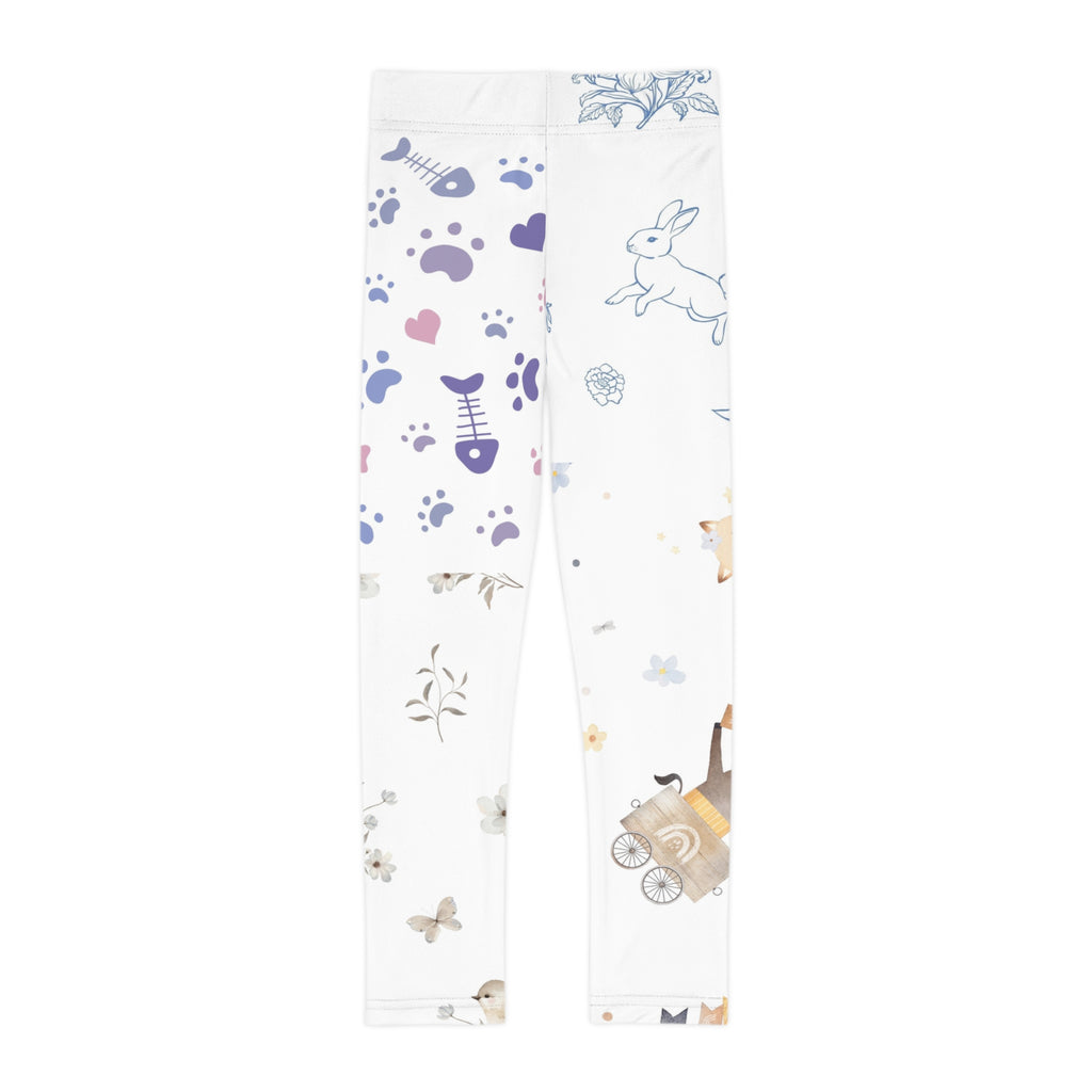 Whimsical Woodland Kids Leggings – Cute Bunny & Fox All-Over Print