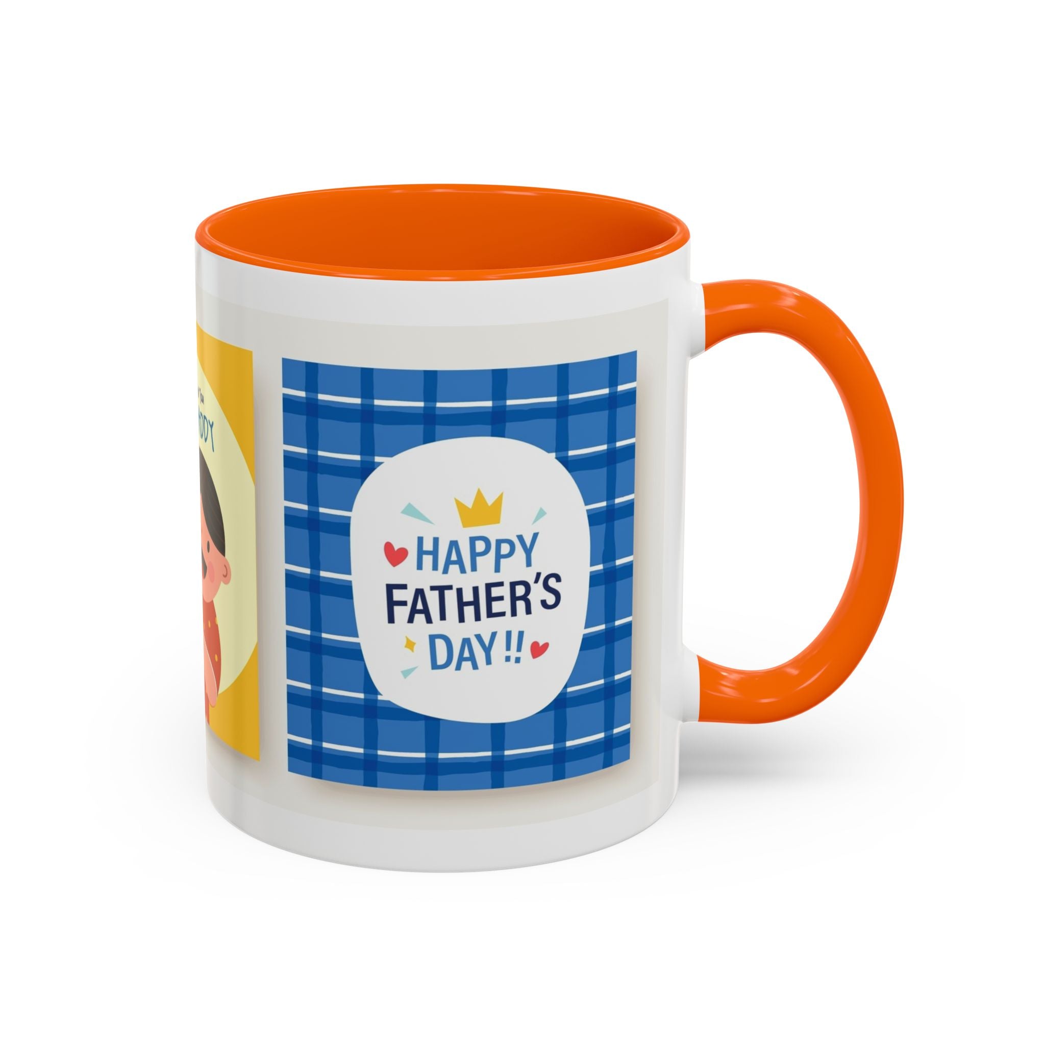 Father's Day Coffee Mug - 'Happy Father's Day' Accent Mug with Kid Illustration