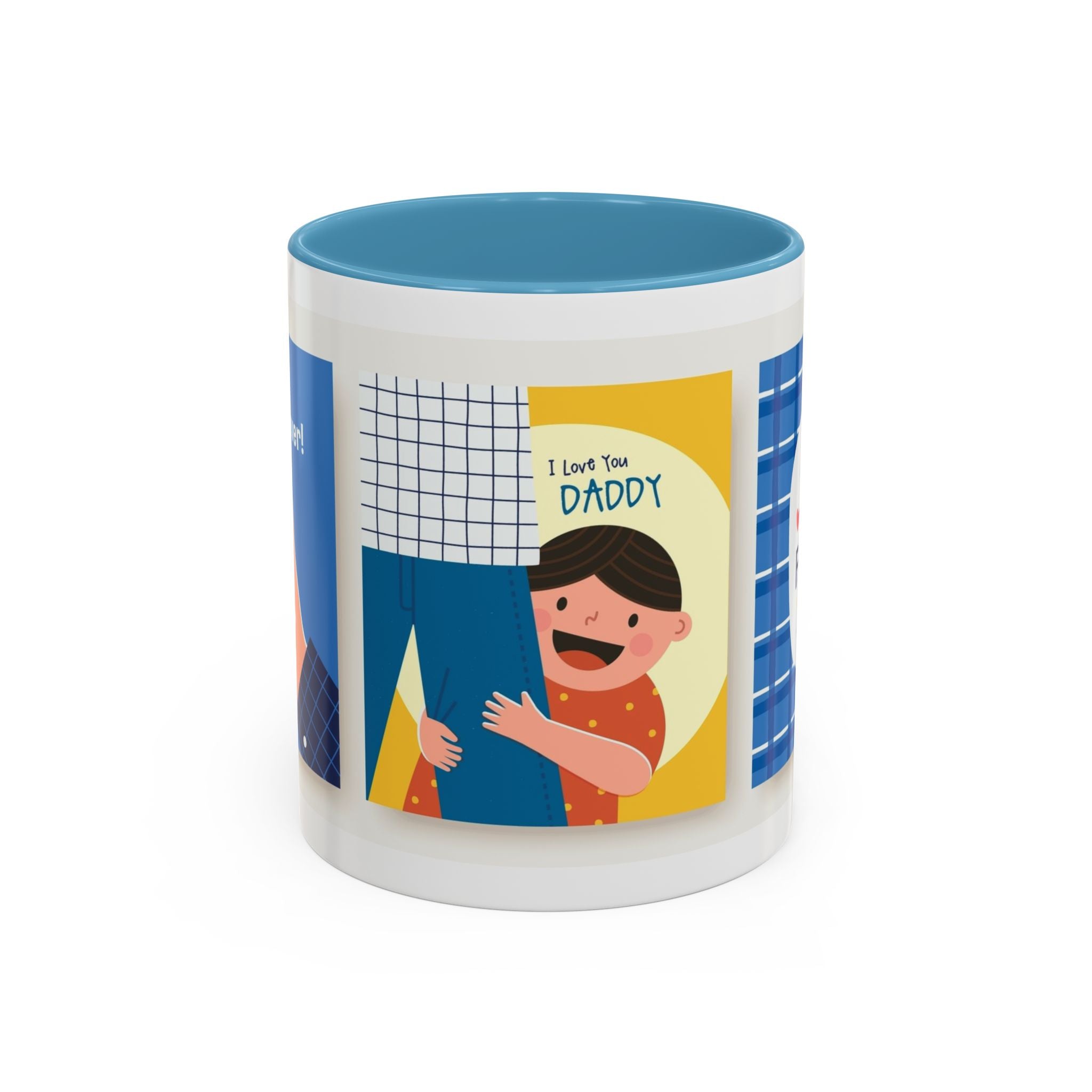 Father's Day Coffee Mug - 'Happy Father's Day' Accent Mug with Kid Illustration