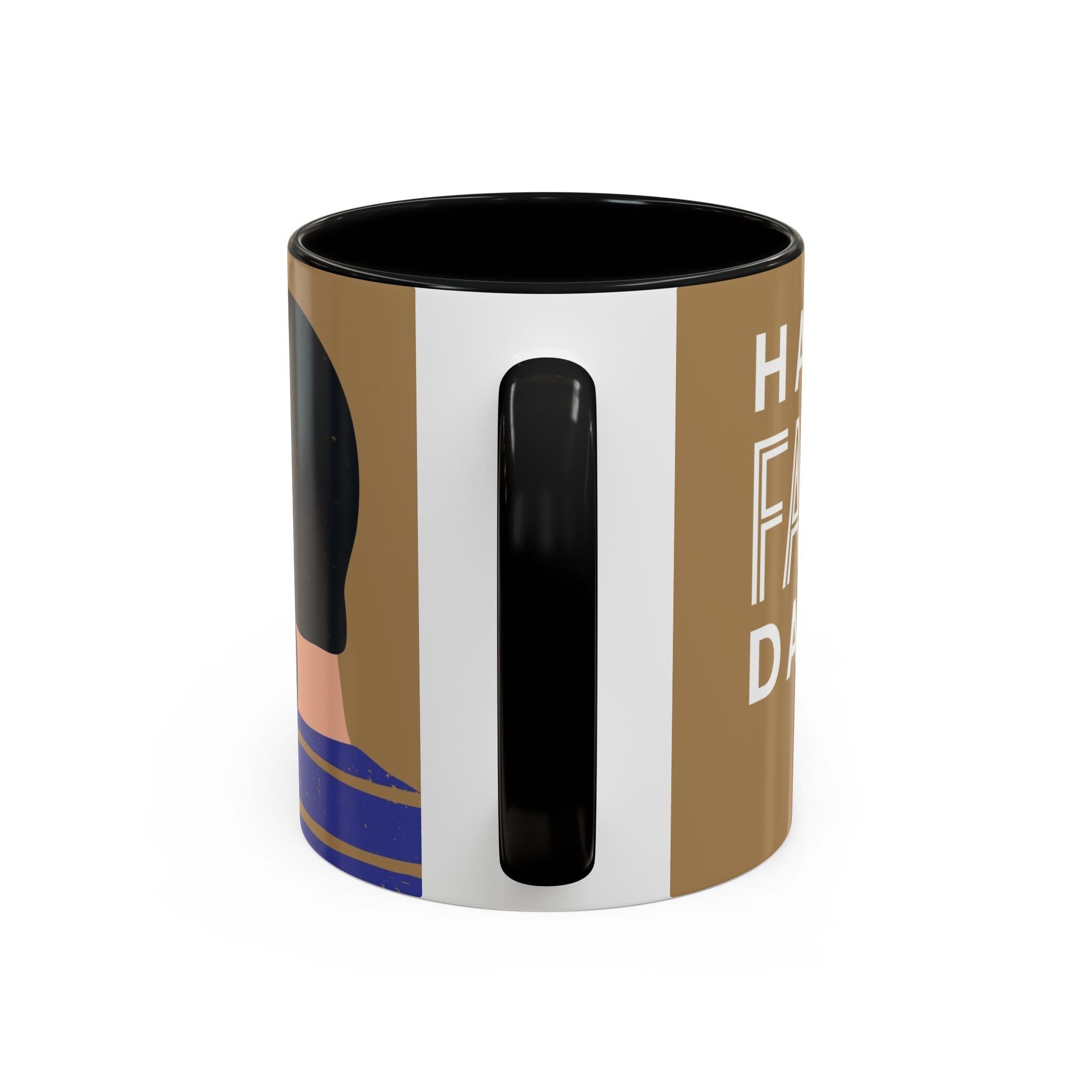 Father's Day Accent Coffee Mug — "Happy Father’s" Illustrated Dad & Child Design (11/15 oz)