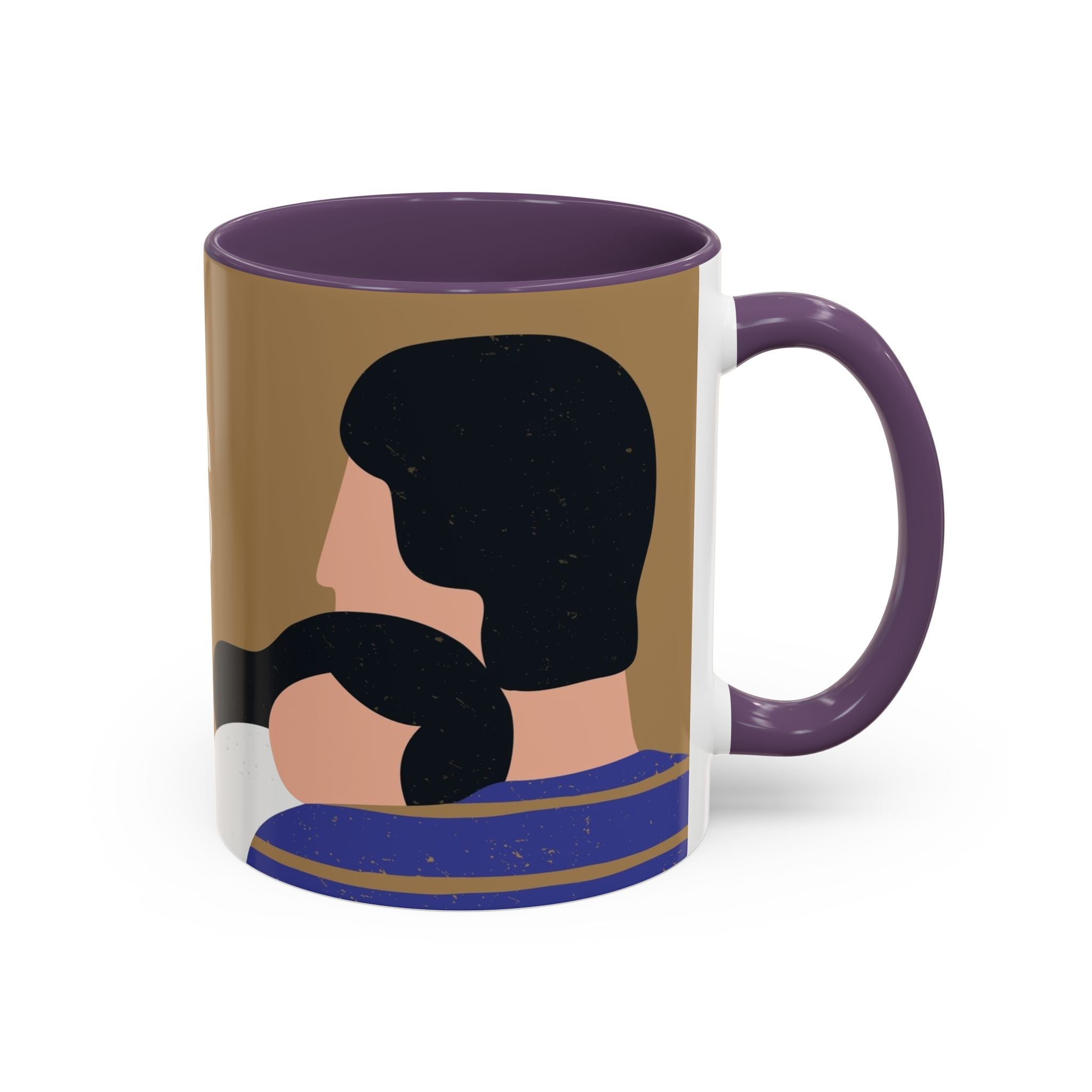 Father's Day Accent Coffee Mug — "Happy Father’s" Illustrated Dad & Child Design (11/15 oz)
