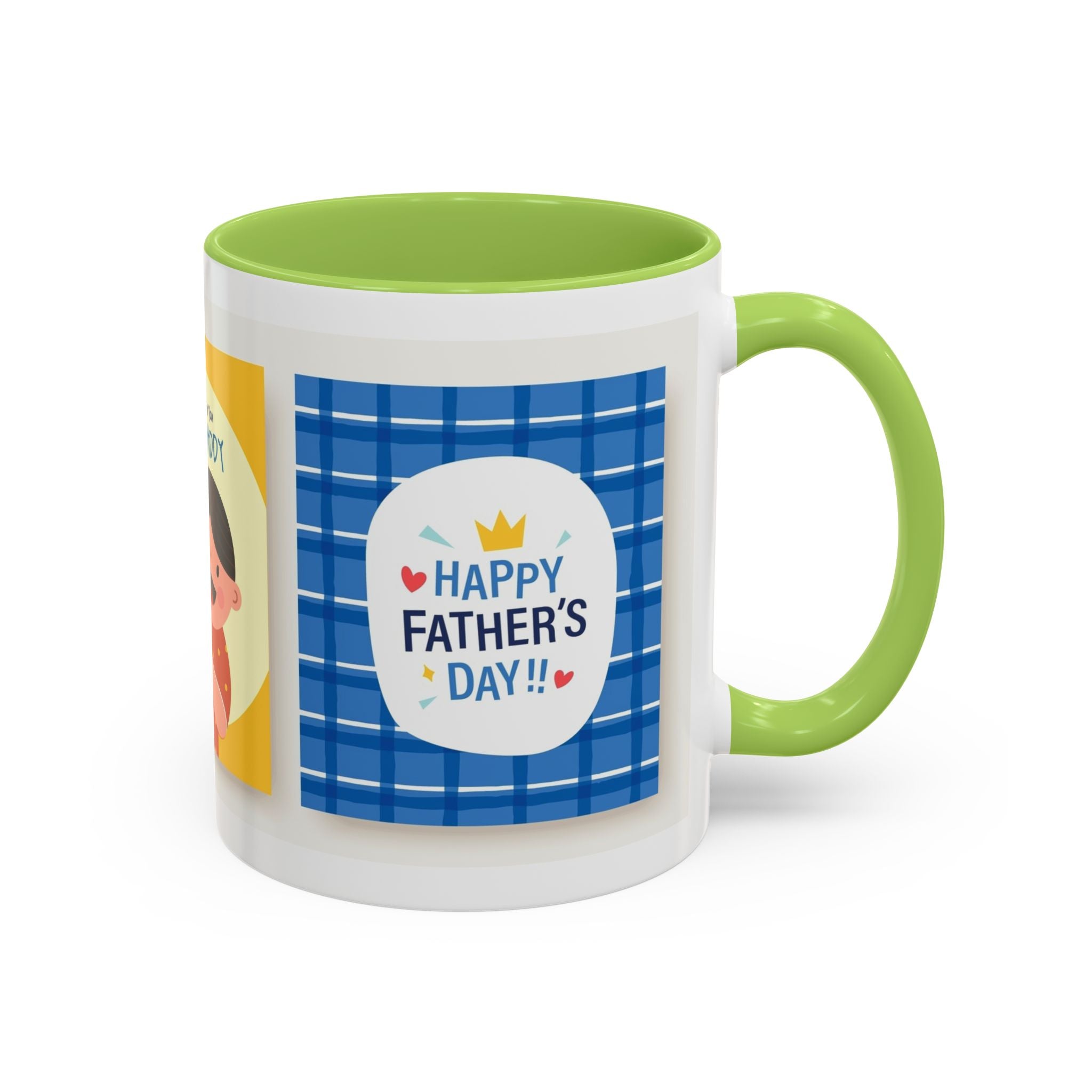Father's Day Coffee Mug - 'Happy Father's Day' Accent Mug with Kid Illustration