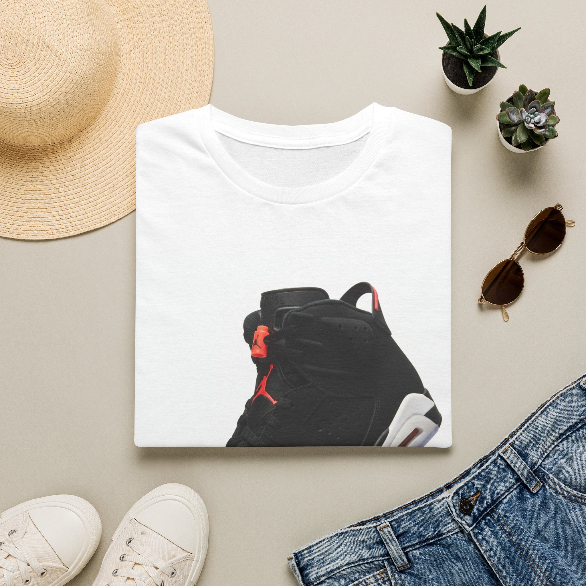 Sneaker Graphic T-Shirt — Retro Air Jordan Style Shoe Print