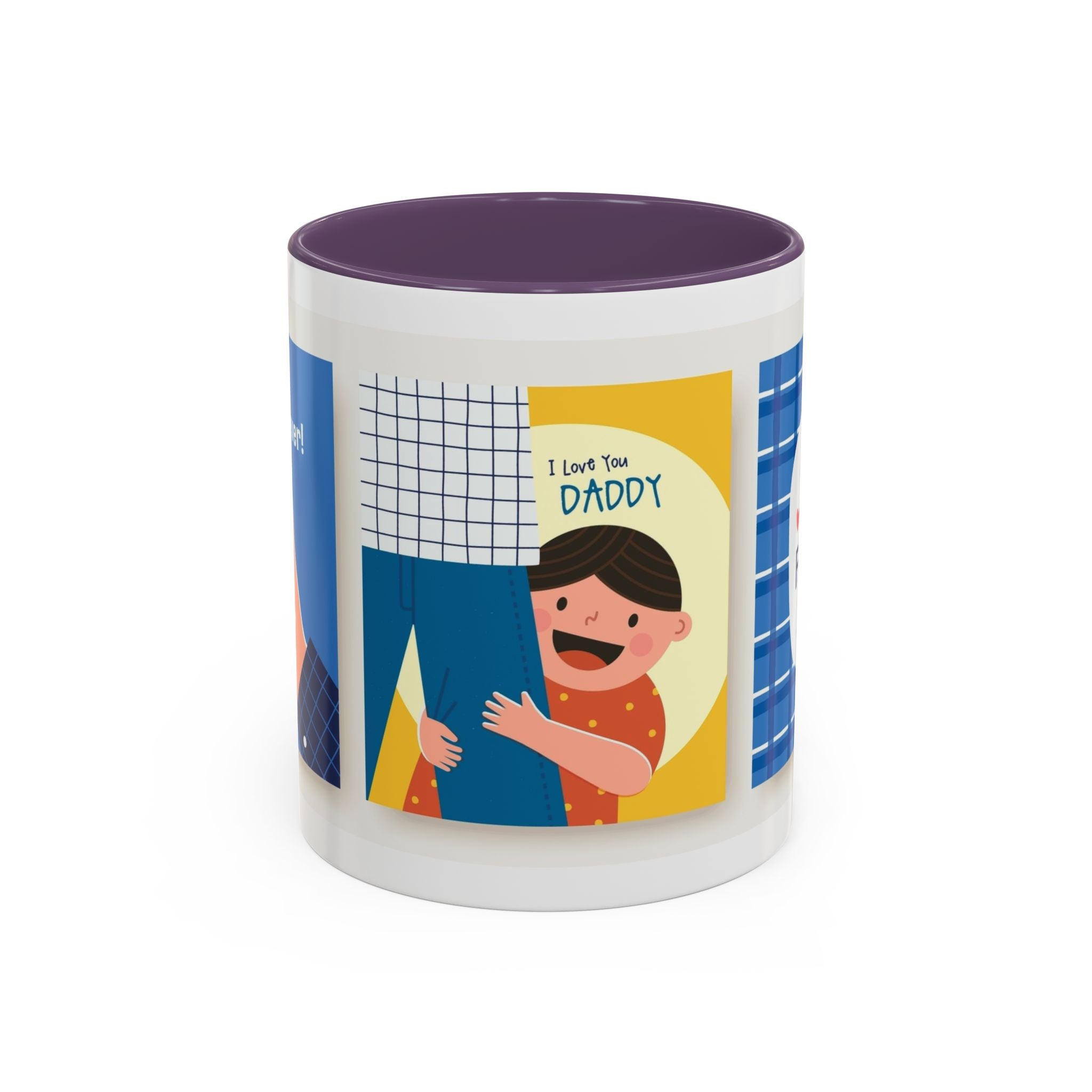 Father's Day Coffee Mug - 'Happy Father's Day' Accent Mug with Kid Illustration