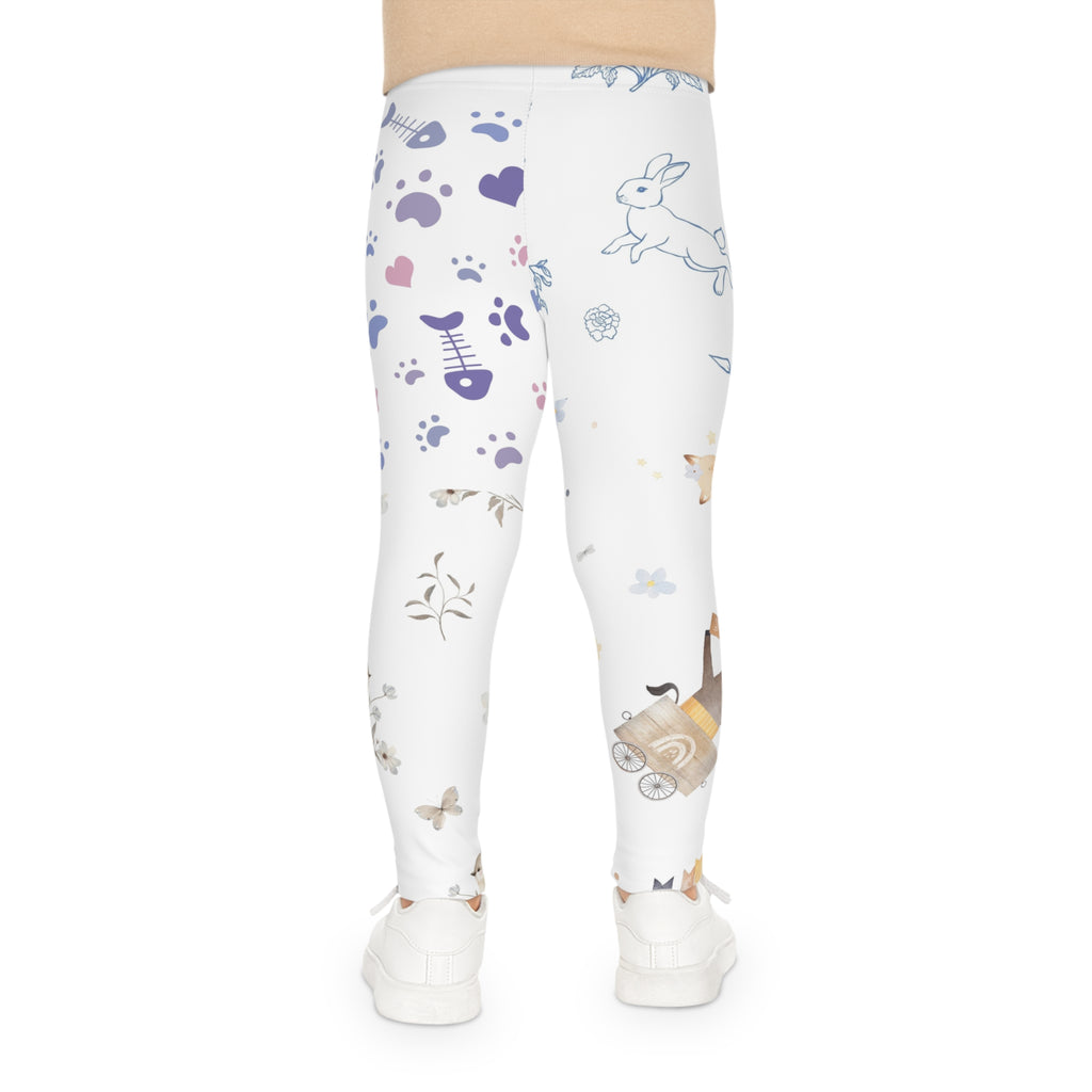 Whimsical Woodland Kids Leggings – Cute Bunny & Fox All-Over Print