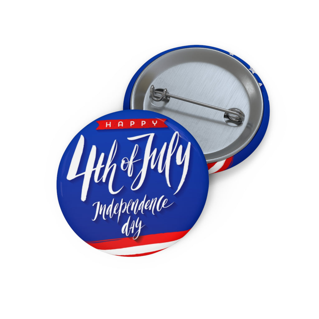 4th of July Independence Day Pin Button — Patriotic Flag Badge