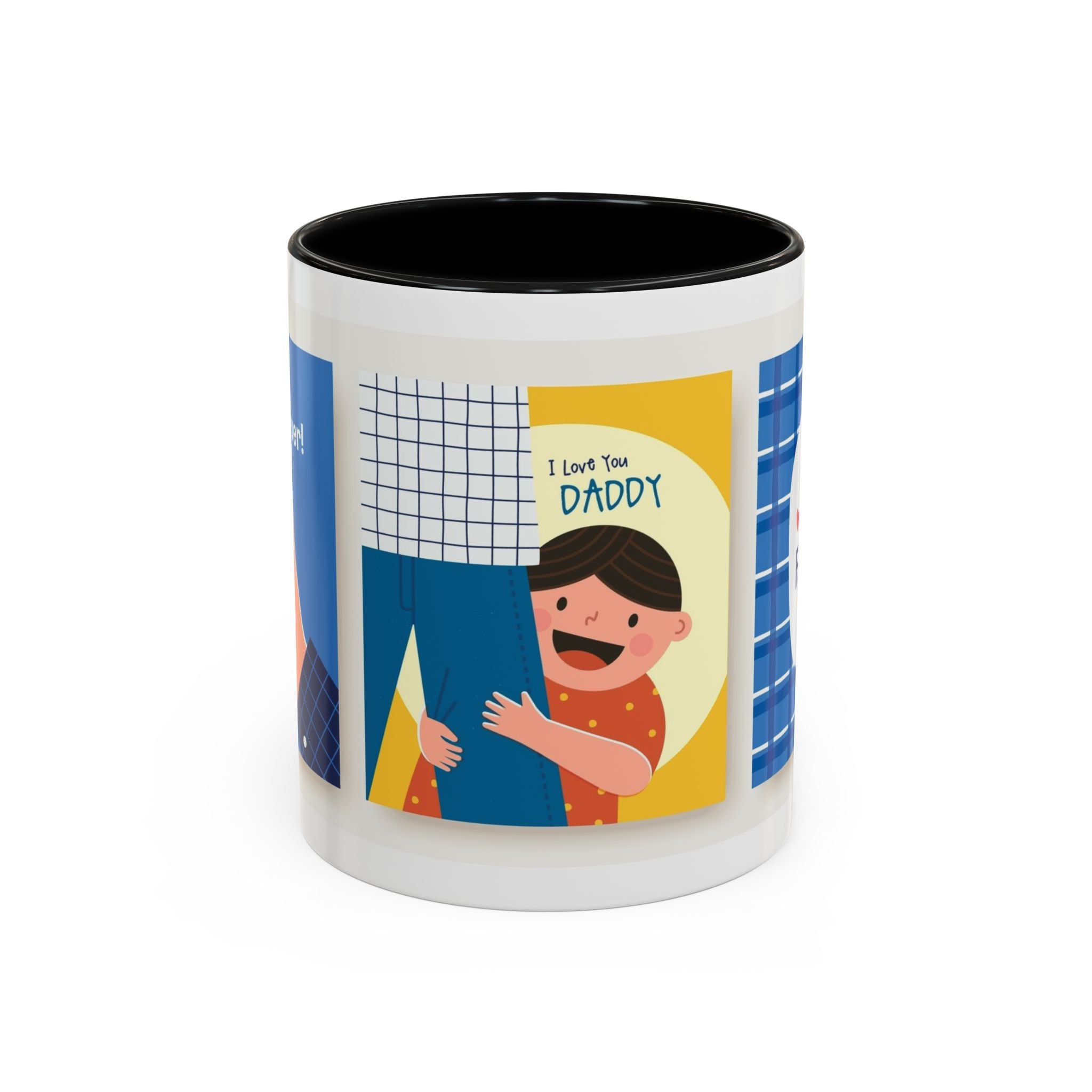 Father's Day Coffee Mug - 'Happy Father's Day' Accent Mug with Kid Illustration