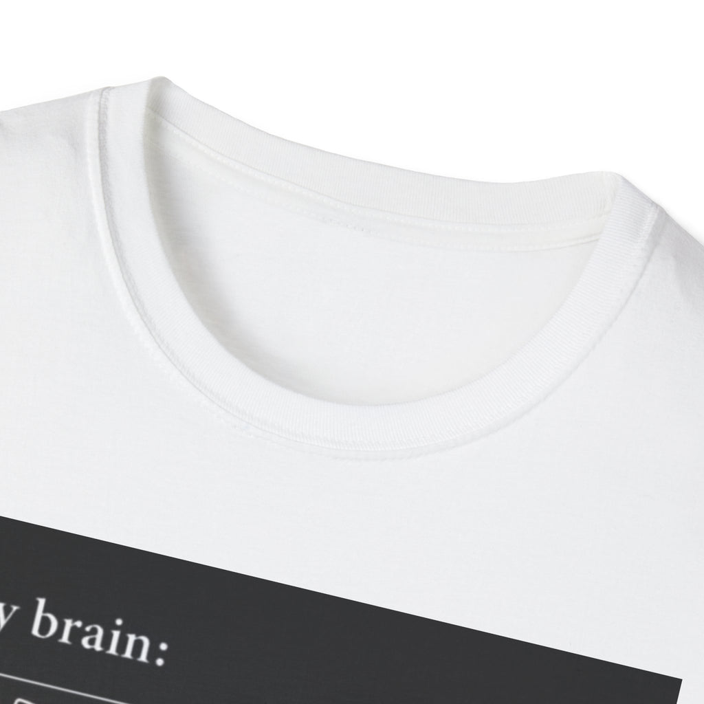 My Brain/My Mouth Graphic Tee — 'My brain:' Scribble Design T-Shirt