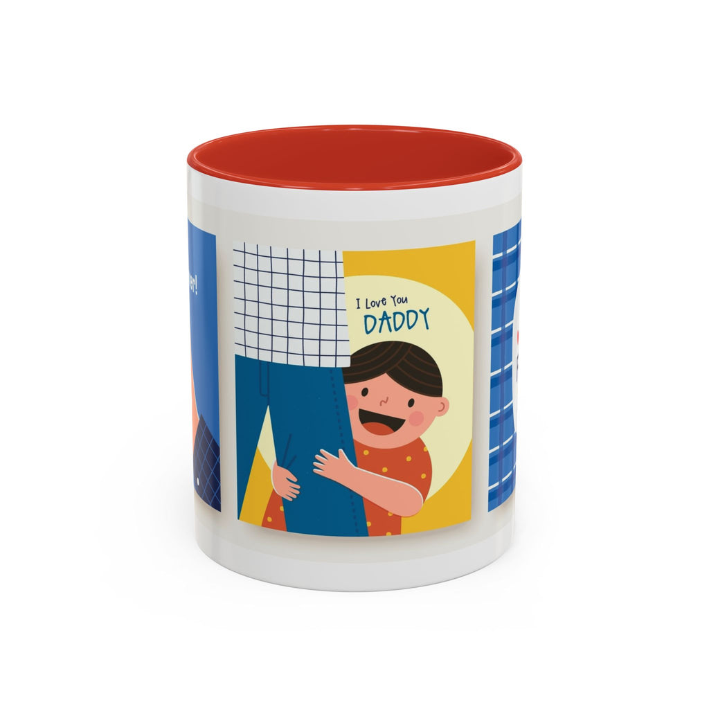 Father's Day Coffee Mug - 'Happy Father's Day' Accent Mug with Kid Illustration