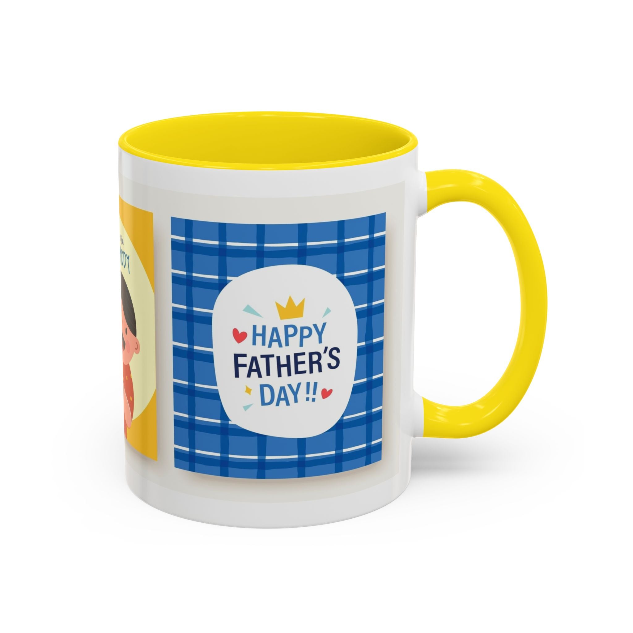 Father's Day Coffee Mug - 'Happy Father's Day' Accent Mug with Kid Illustration