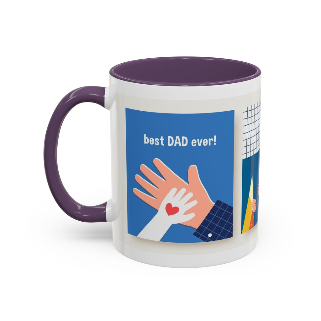 Father's Day Coffee Mug - 'Happy Father's Day' Accent Mug with Kid Illustration