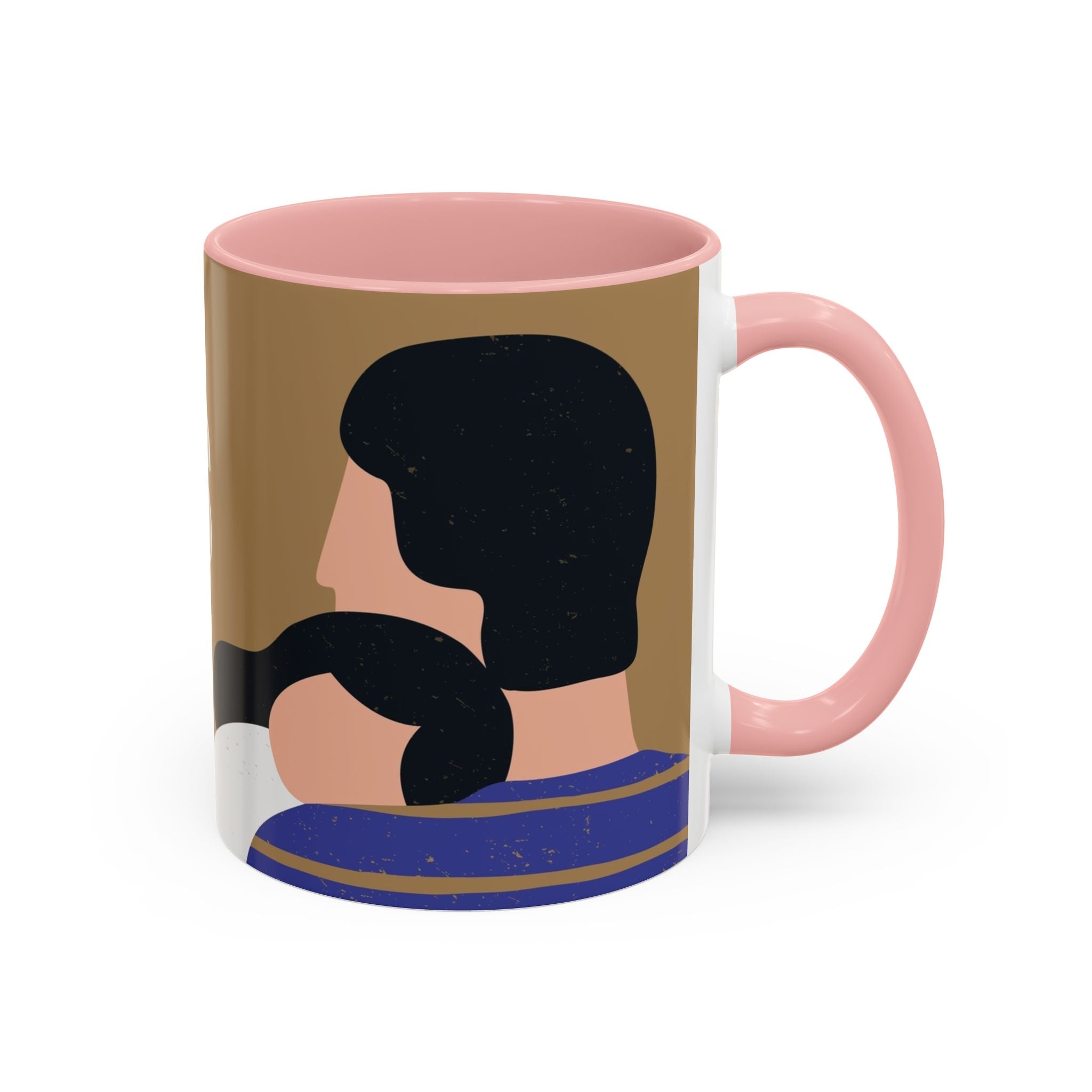 Father's Day Accent Coffee Mug — "Happy Father’s" Illustrated Dad & Child Design (11/15 oz)