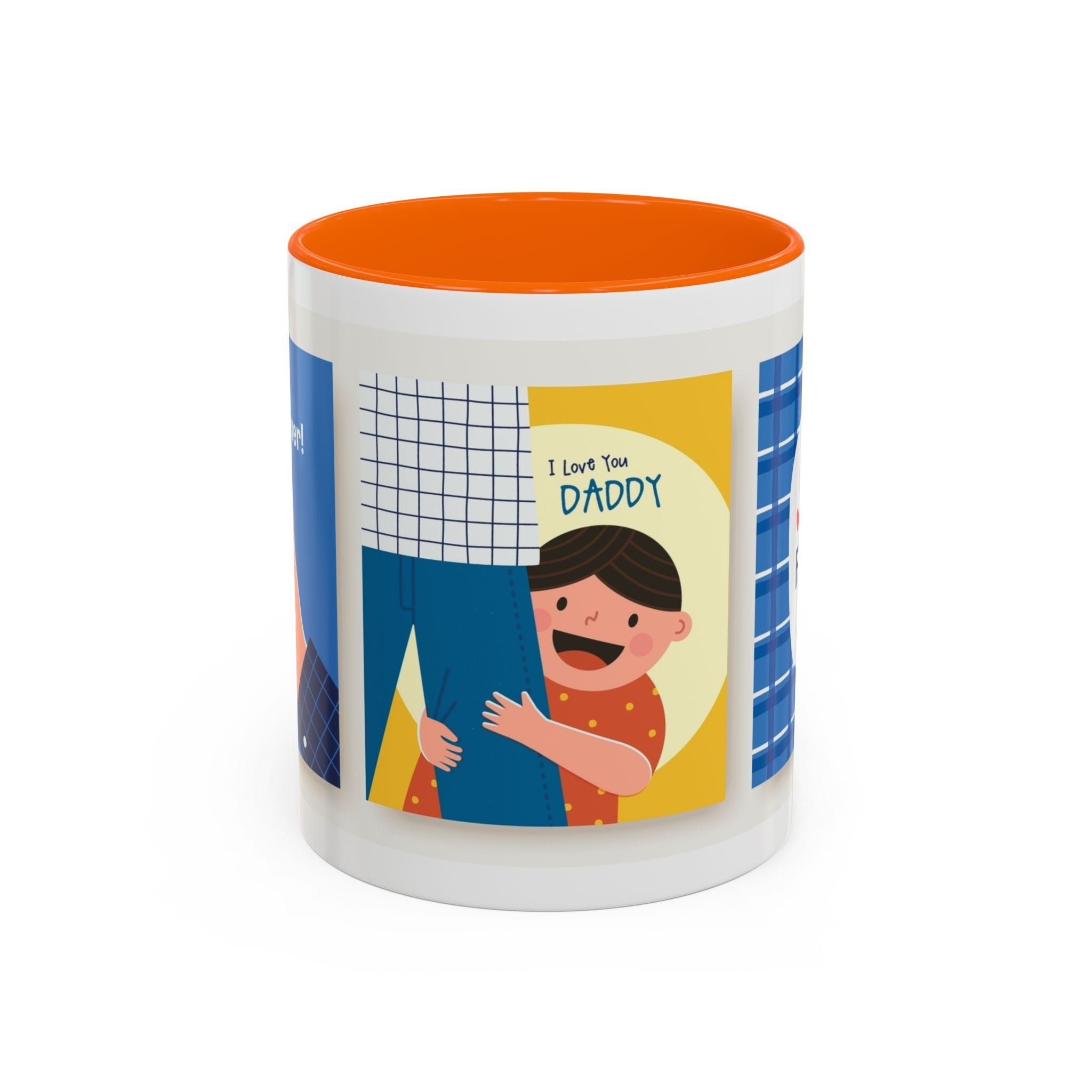 Father's Day Coffee Mug - 'Happy Father's Day' Accent Mug with Kid Illustration