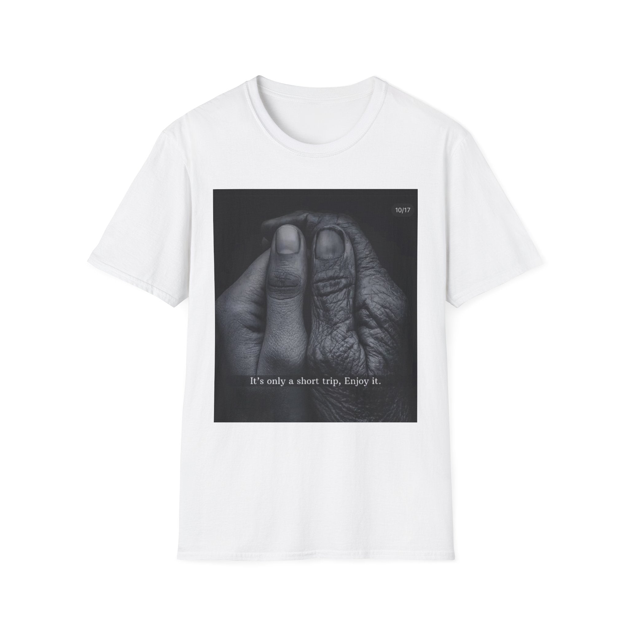Short Trip Photo Tee — "It's only a short trip. Enjoy it."
