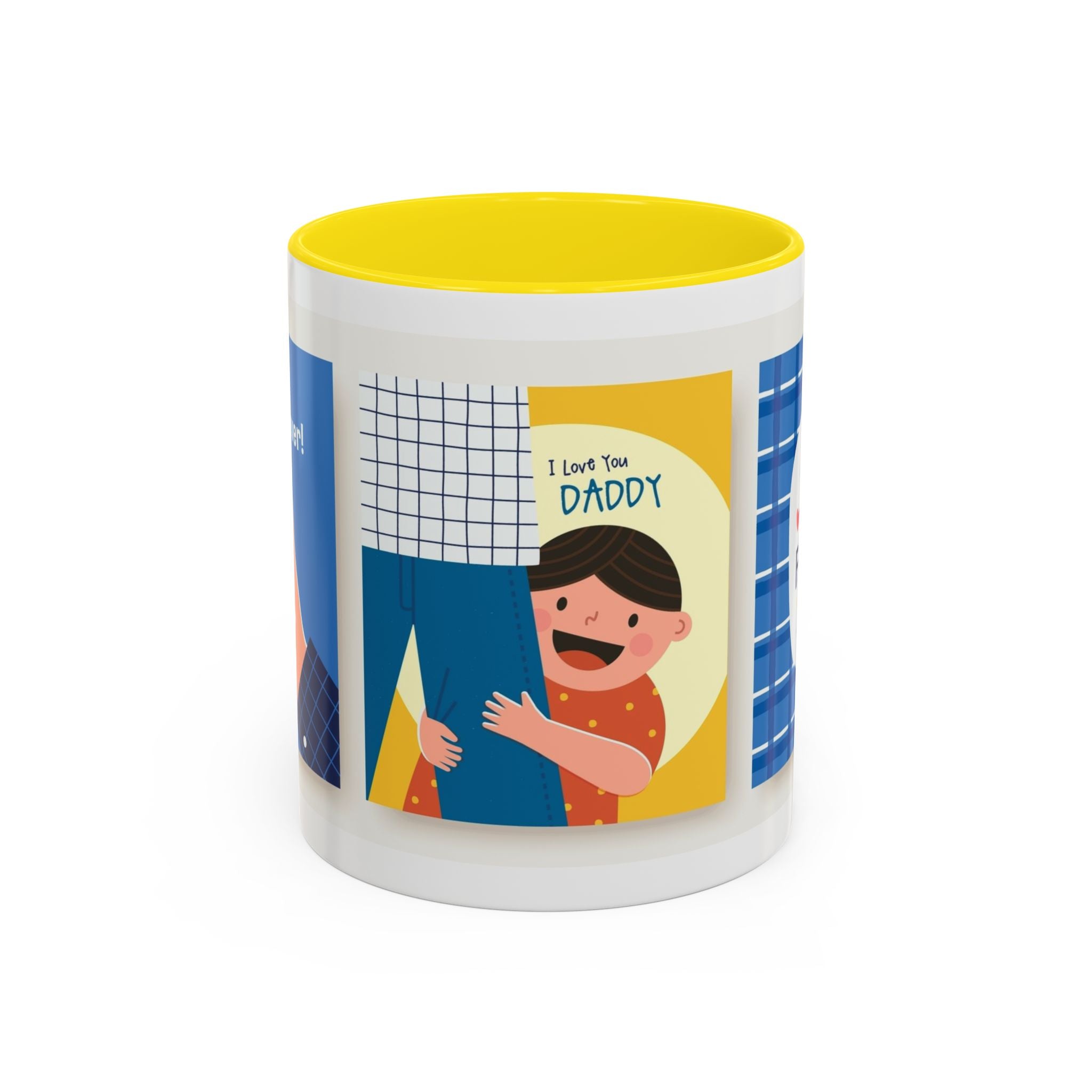 Father's Day Coffee Mug - 'Happy Father's Day' Accent Mug with Kid Illustration