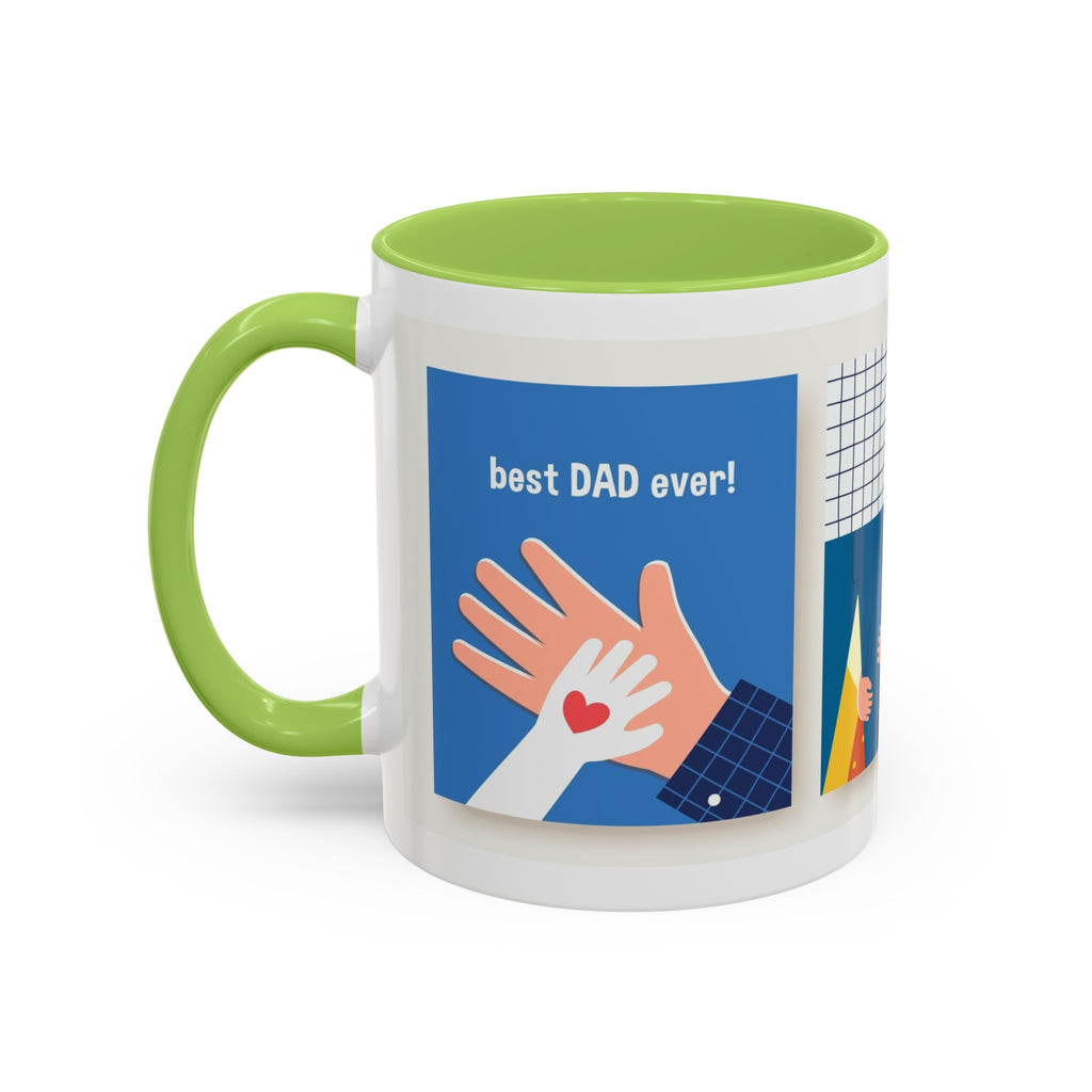 Father's Day Coffee Mug - 'Happy Father's Day' Accent Mug with Kid Illustration