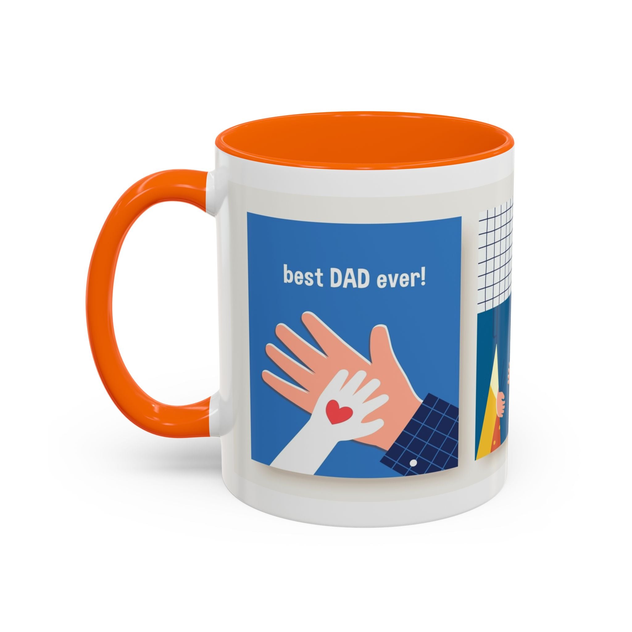 Father's Day Coffee Mug - 'Happy Father's Day' Accent Mug with Kid Illustration
