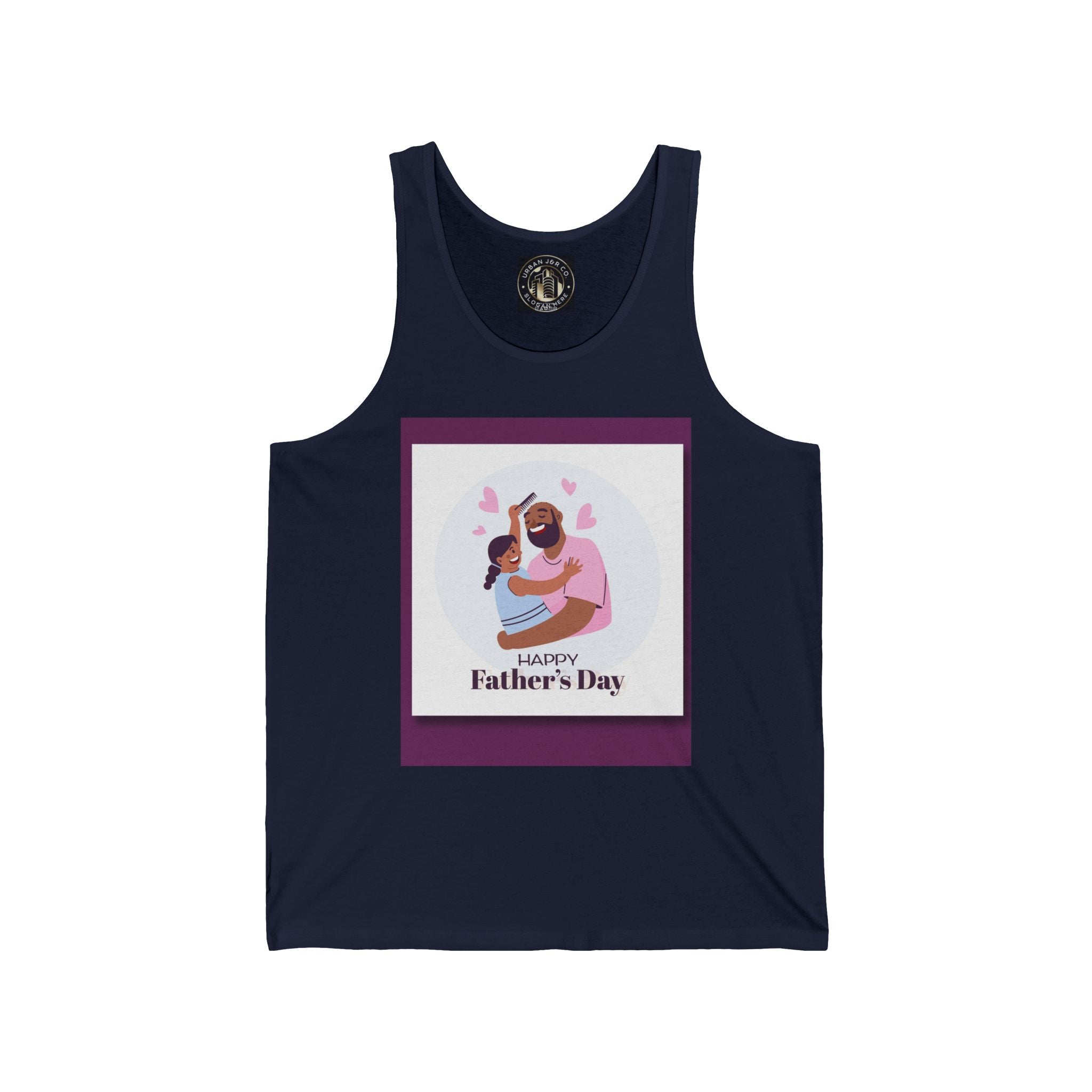 Happy Father's Day Tank Top — Father and Child Illustration