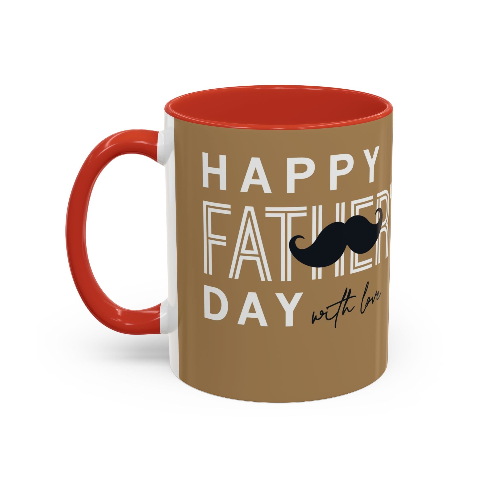 Father's Day Accent Coffee Mug — "Happy Father’s" Illustrated Dad & Child Design (11/15 oz)