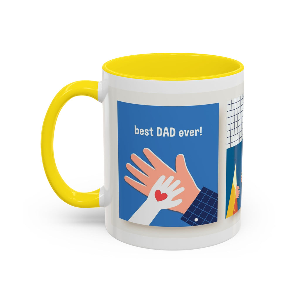 Father's Day Coffee Mug - 'Happy Father's Day' Accent Mug with Kid Illustration
