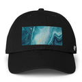 Ocean Marble Baseball Cap — Teal Abstract Wave Design