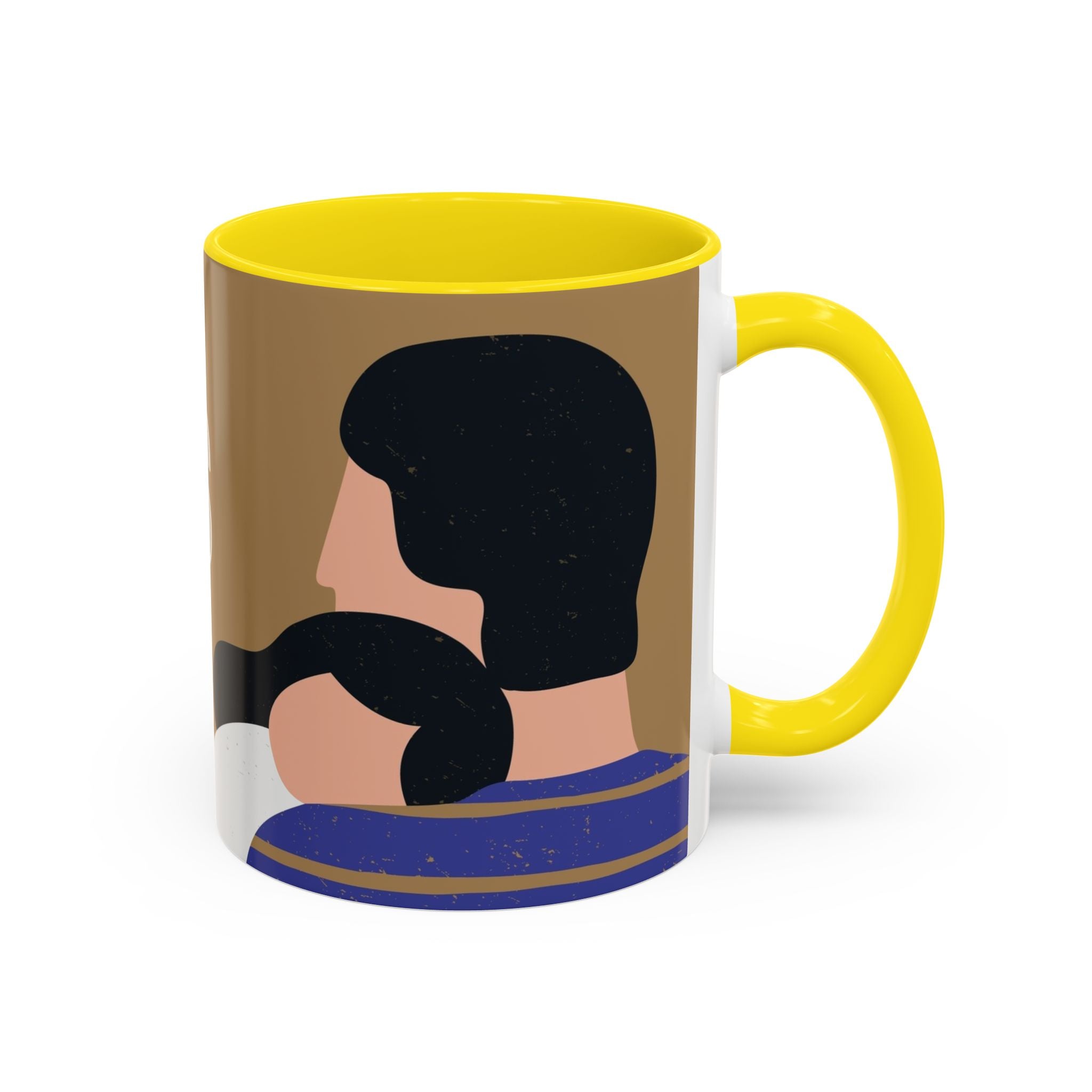 Father's Day Accent Coffee Mug — "Happy Father’s" Illustrated Dad & Child Design (11/15 oz)