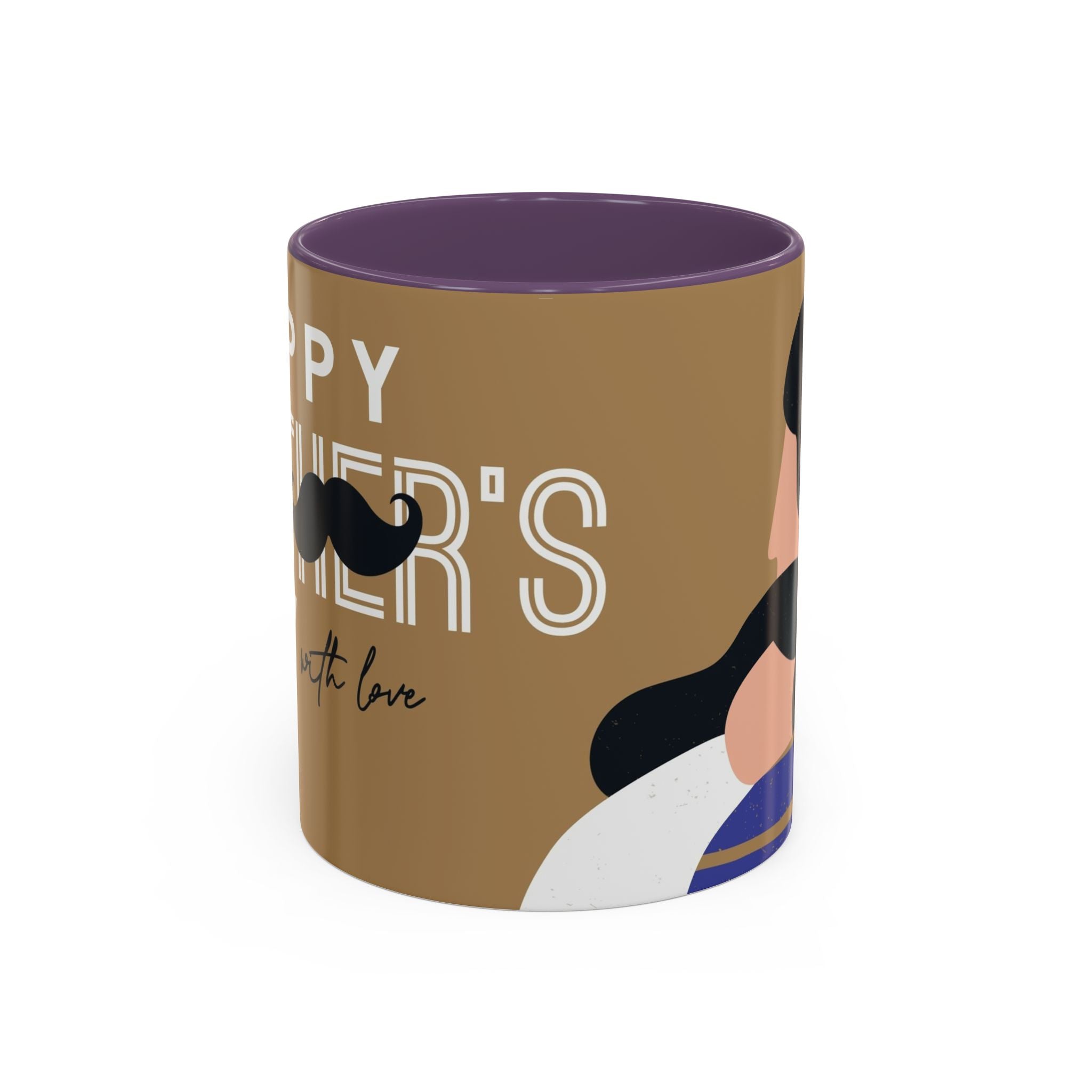 Father's Day Accent Coffee Mug — "Happy Father’s" Illustrated Dad & Child Design (11/15 oz)