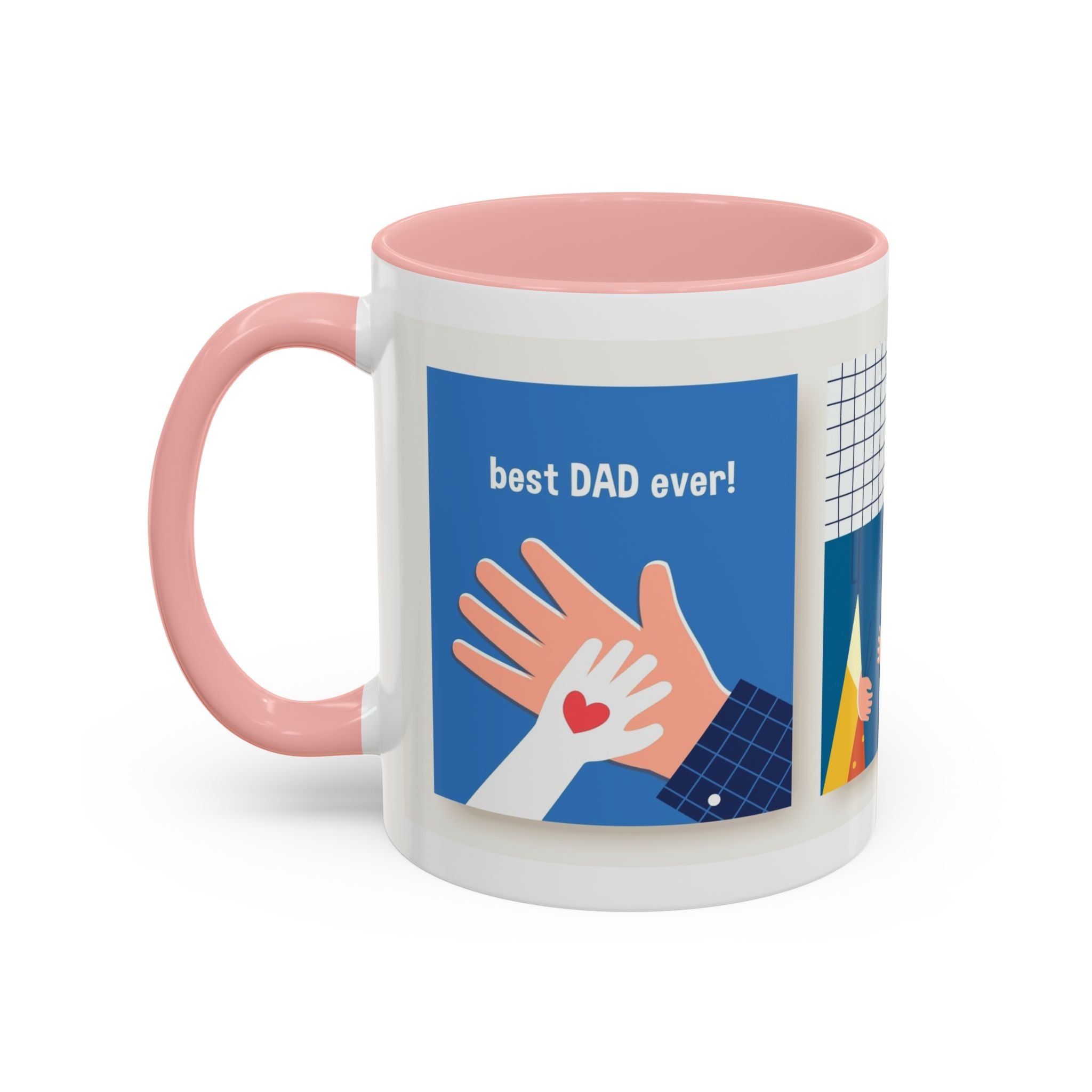 Father's Day Coffee Mug - 'Happy Father's Day' Accent Mug with Kid Illustration